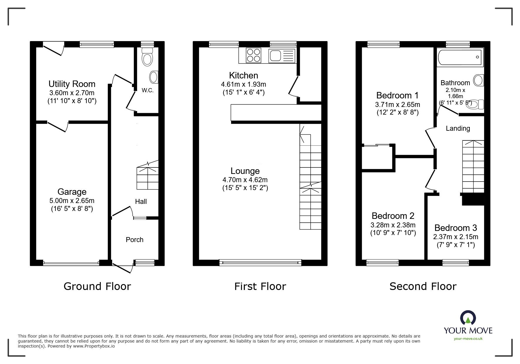 Floorplan of 3 bedroom End Terrace House for sale, St. Augustines Park, Ramsgate, Kent, CT11