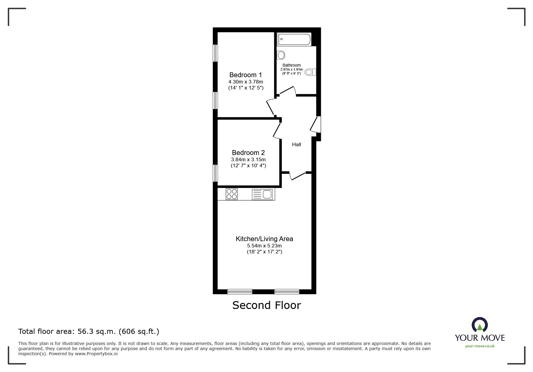 Floorplan of 2 bedroom Flat for sale, Archway Road, Ramsgate, Kent, CT11