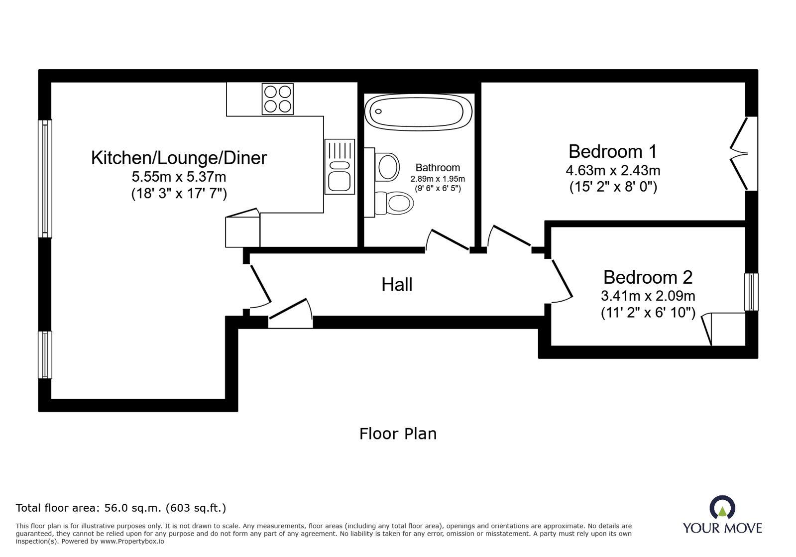 Floorplan of 2 bedroom Flat to rent, Percy Avenue, Broadstairs, Kent, CT10