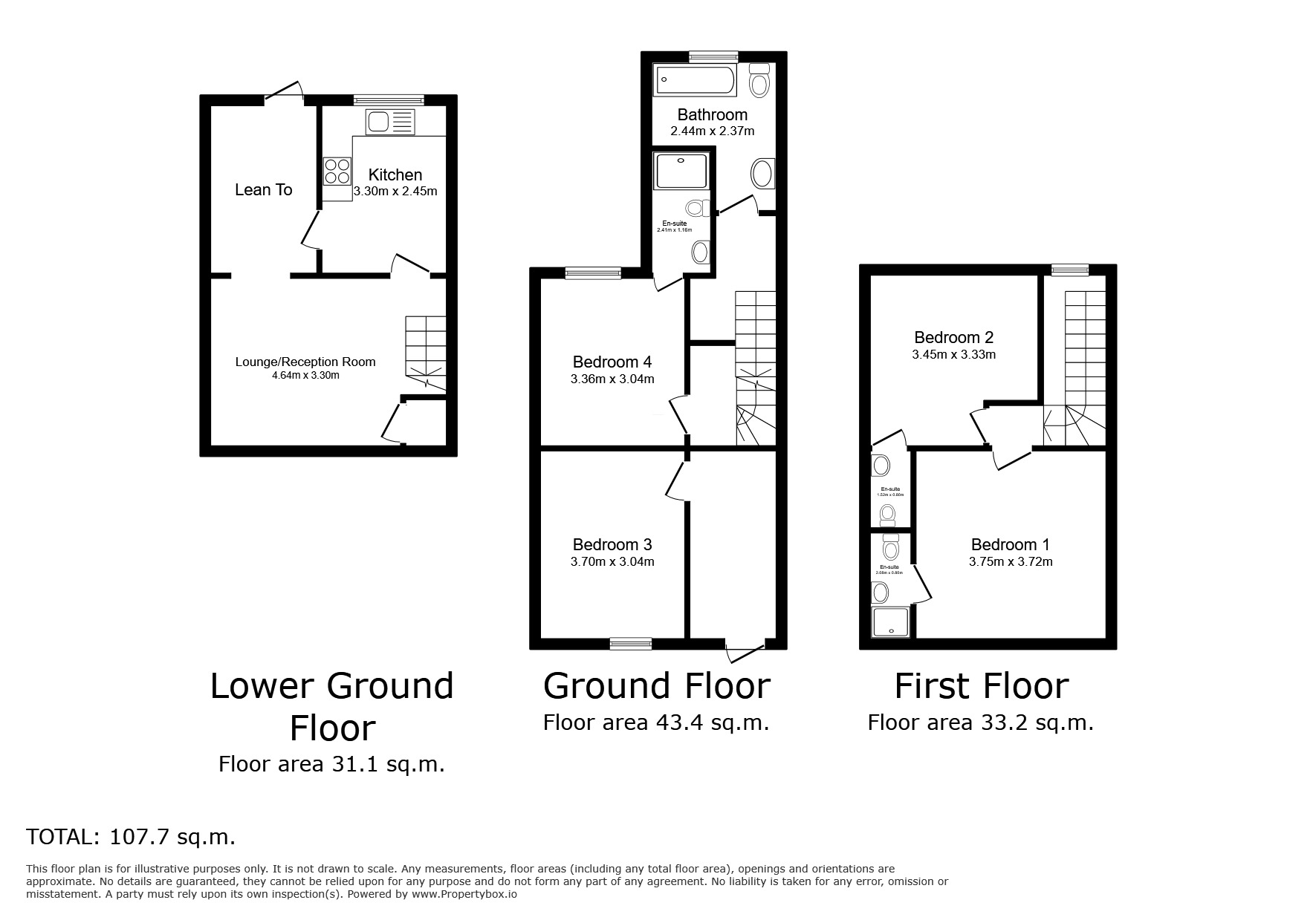 Floorplan of 4 bedroom Mid Terrace House to rent, Hillbrow Road, Ramsgate, Kent, CT11