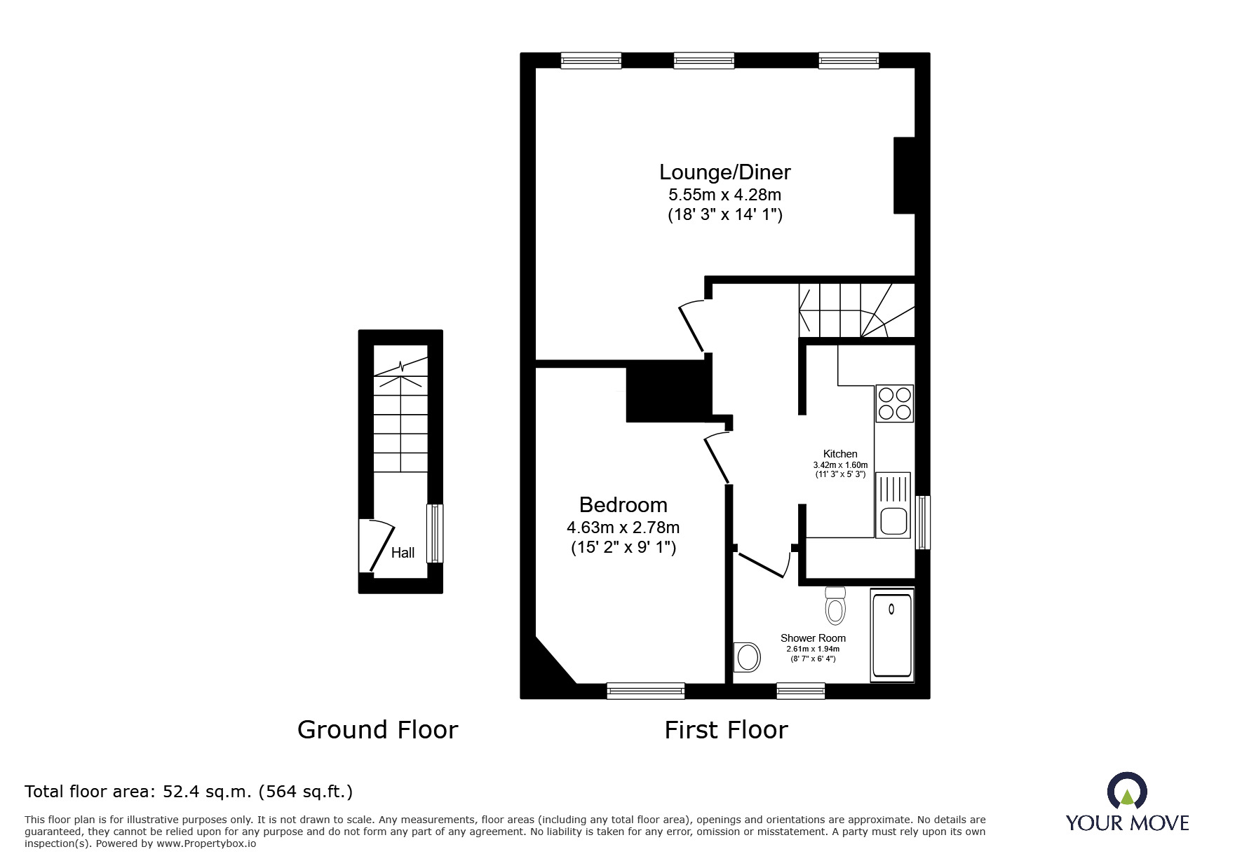 Floorplan of 1 bedroom Flat for sale, Albion Hill, Ramsgate, Kent, CT11