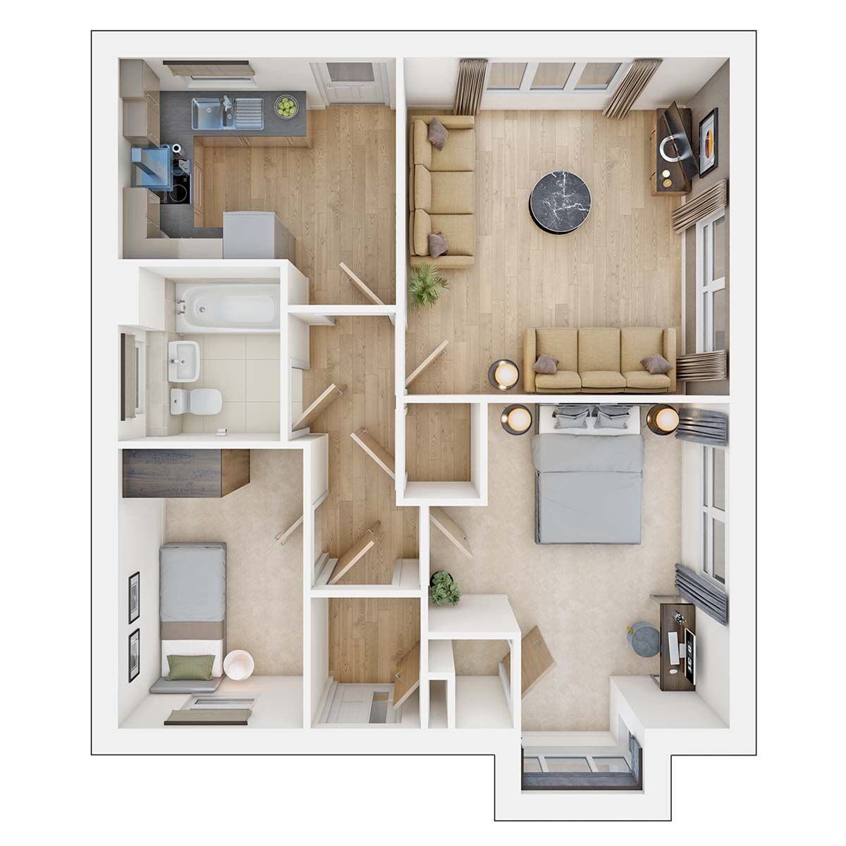 Floorplan of 2 bedroom Semi Detached Bungalow for sale, Minterne Avenue,, Borden, Kent, ME10