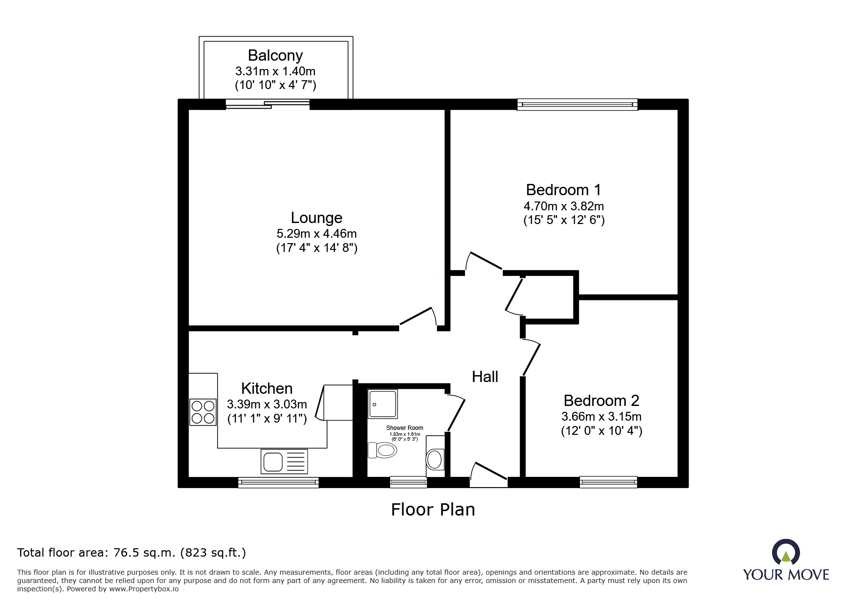 Floorplan of 2 bedroom Flat for sale, Truro Road, Ramsgate, Kent, CT11