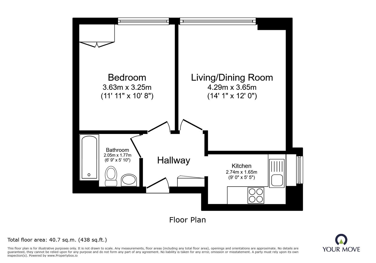 Floorplan of 1 bedroom Flat to rent, Dumpton Park Drive, Broadstairs, Kent, CT10