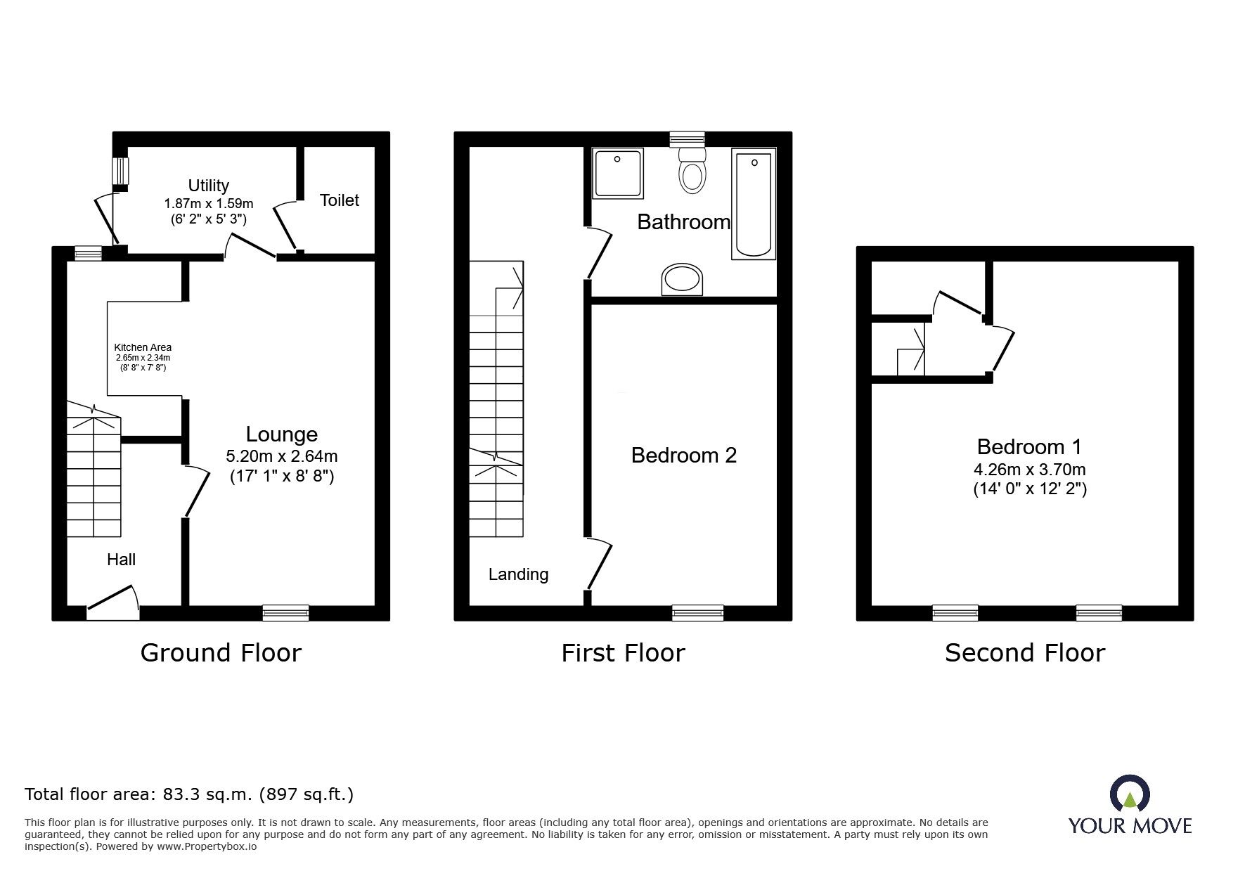 Floorplan of 2 bedroom End Terrace House to rent, Spire Close, Ramsgate, Kent, CT11