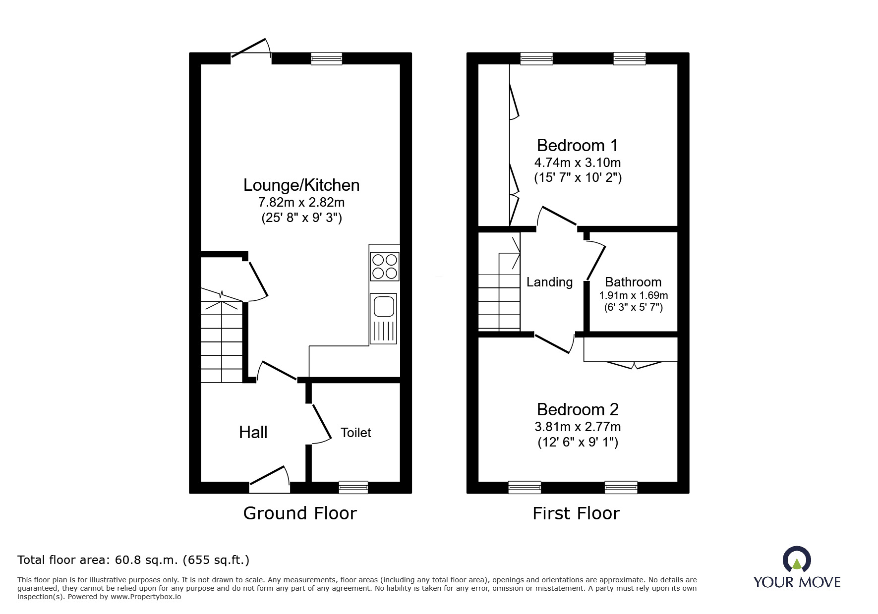 Floorplan of 2 bedroom House to rent, Archway Road, Ramsgate, Kent, CT11