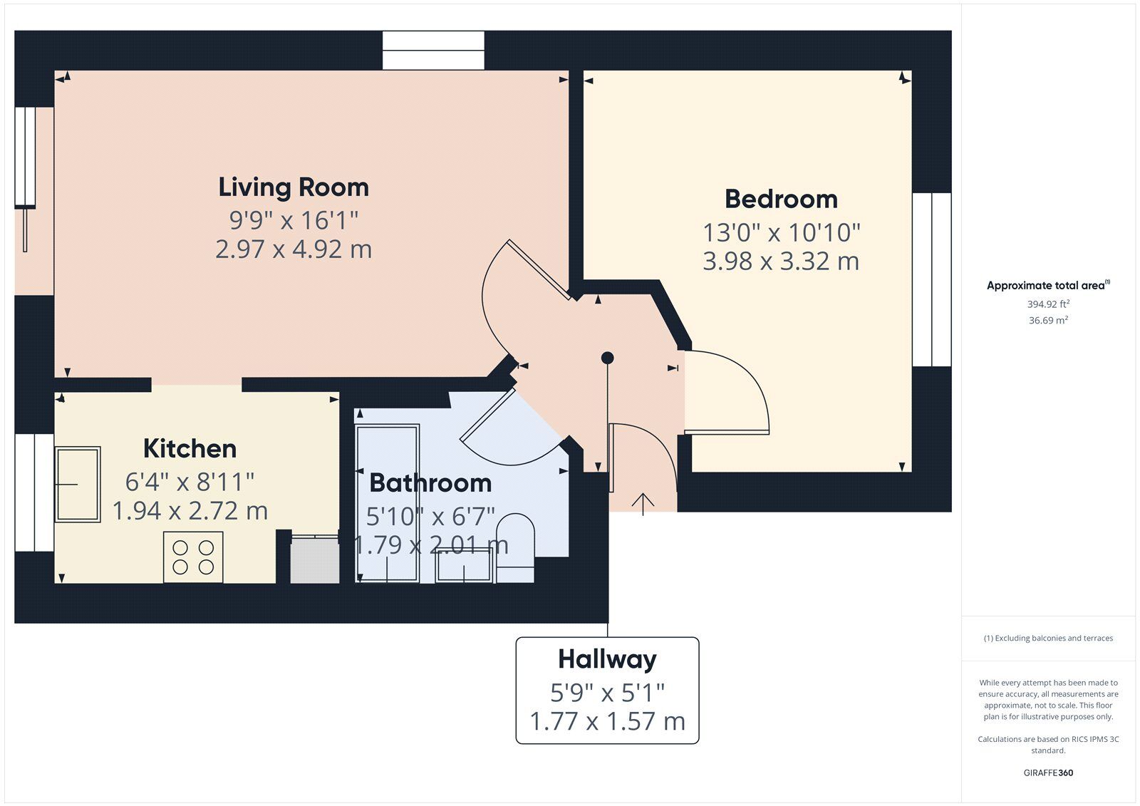 Floorplan of 1 bedroom  Flat to rent, Lisa Court Marlborough Road, Romford, RM7