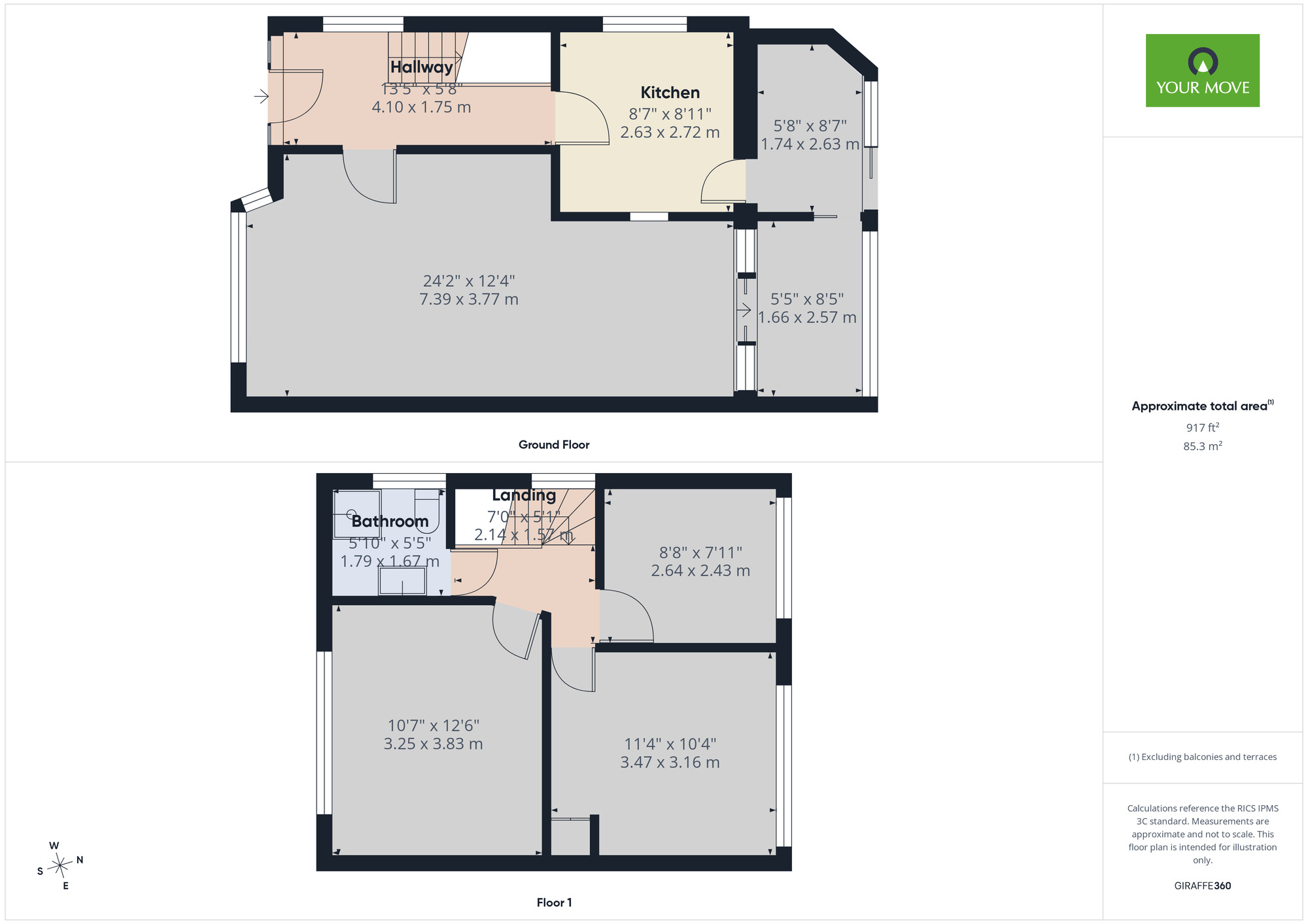 Floorplan of 3 bedroom Semi Detached House to rent, Ramsay Gardens, Romford, RM3