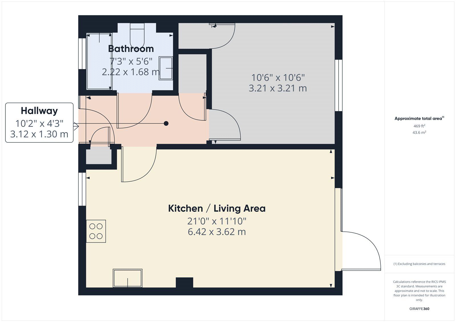 Floorplan of 1 bedroom  Flat to rent, Maxwell Road, Romford, RM7