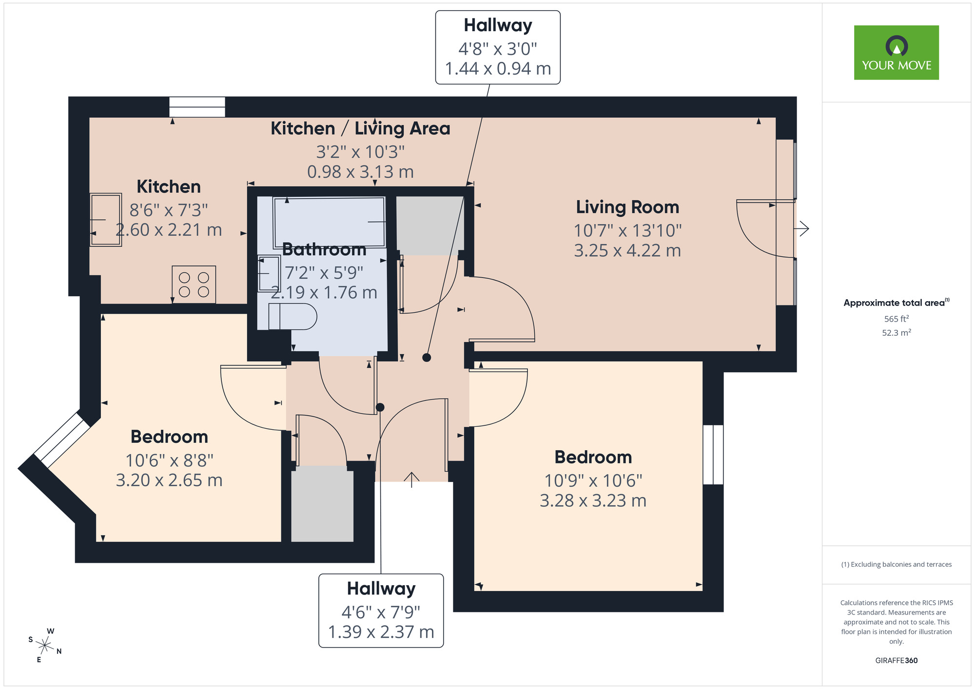 Floorplan of 2 bedroom Flat to rent, Riverside Close, Romford, RM1