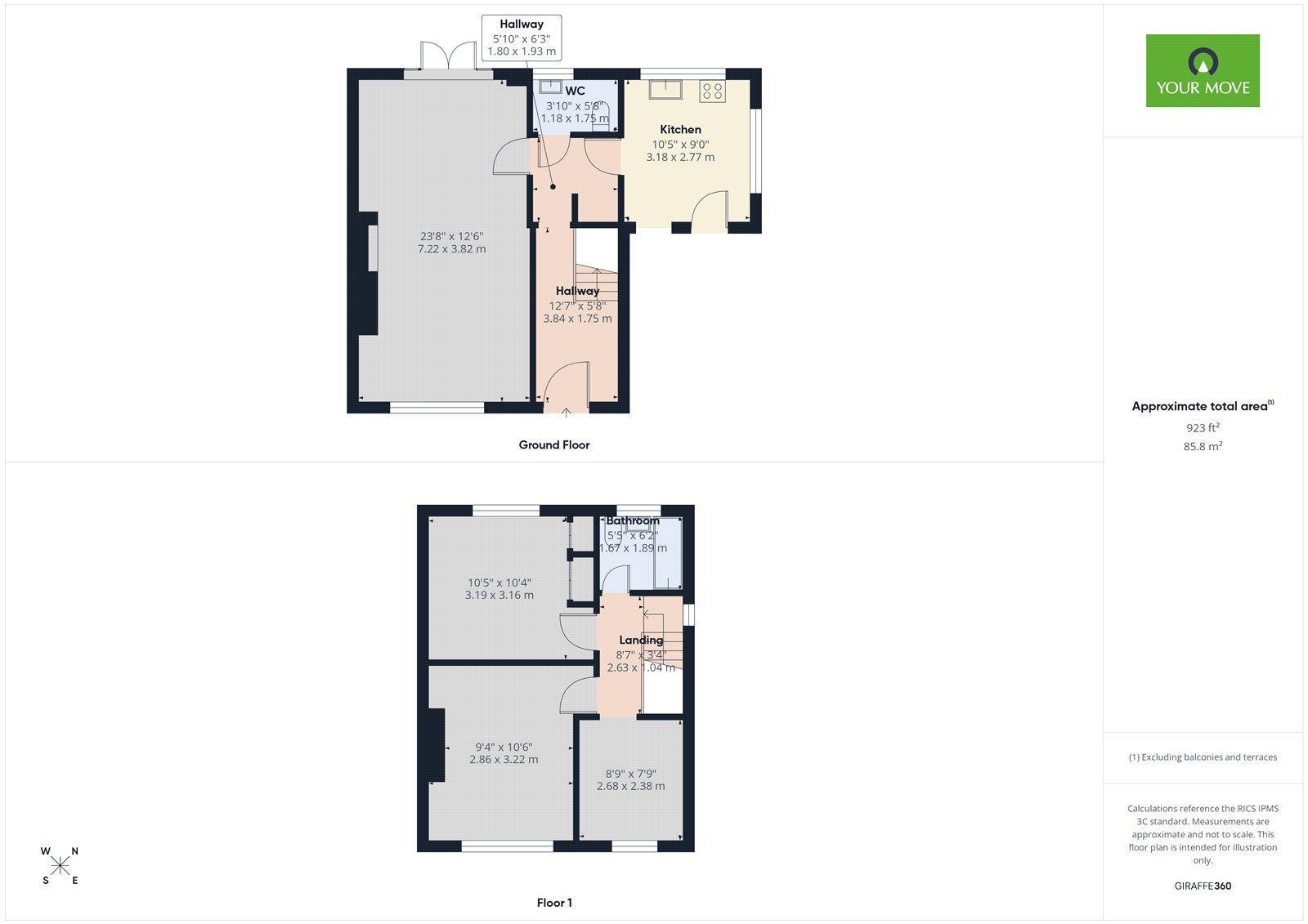Floorplan of 3 bedroom Semi Detached House to rent, Rosewood Avenue, Hornchurch, Essex, RM12