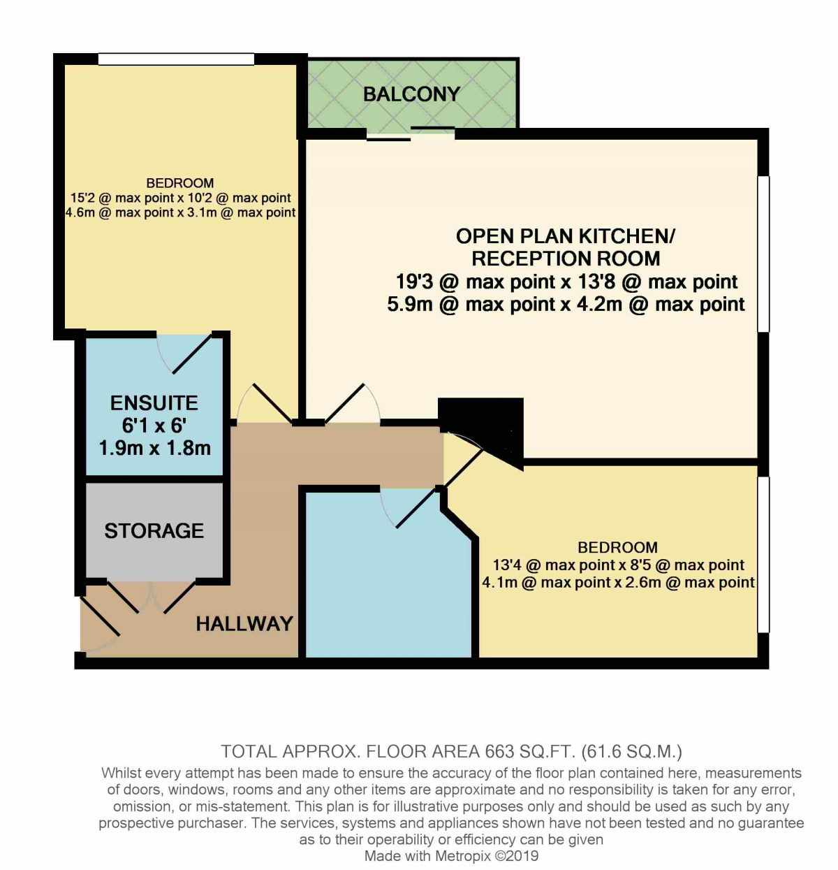 Floorplan of 2 bedroom  Flat to rent, Mercury Gardens, Romford, RM1