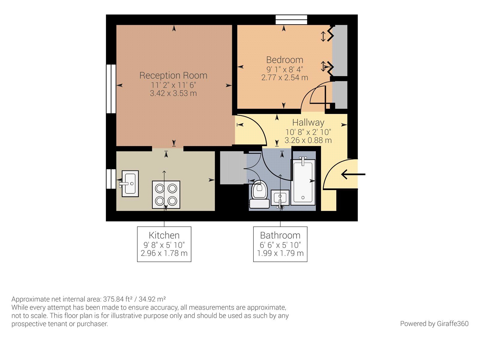 Floorplan of 1 bedroom Flat to rent, Rushdon Close, Romford, RM1