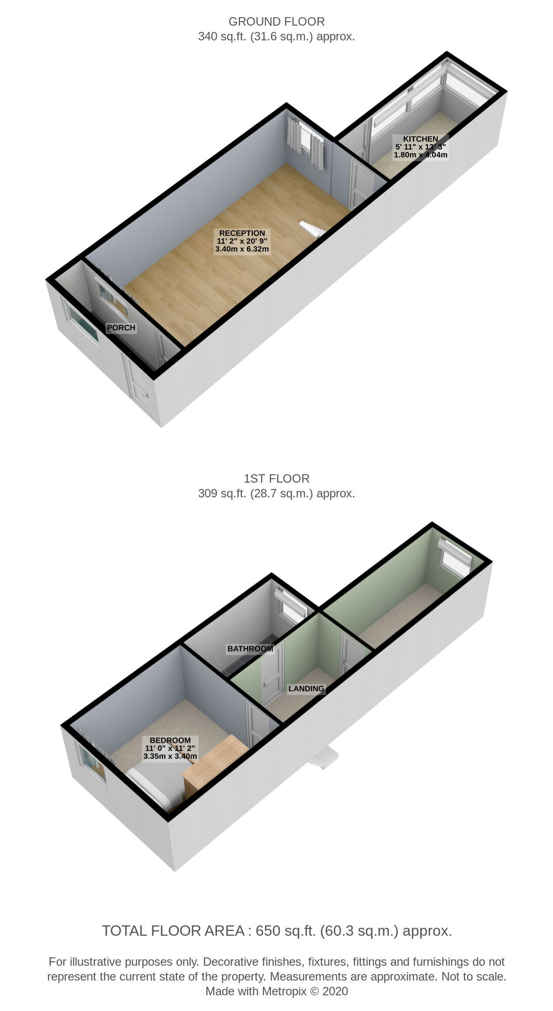 Floorplan of 2 bedroom Mid Terrace House to rent, Woodlands Road, Harold Wood, Romford, RM3