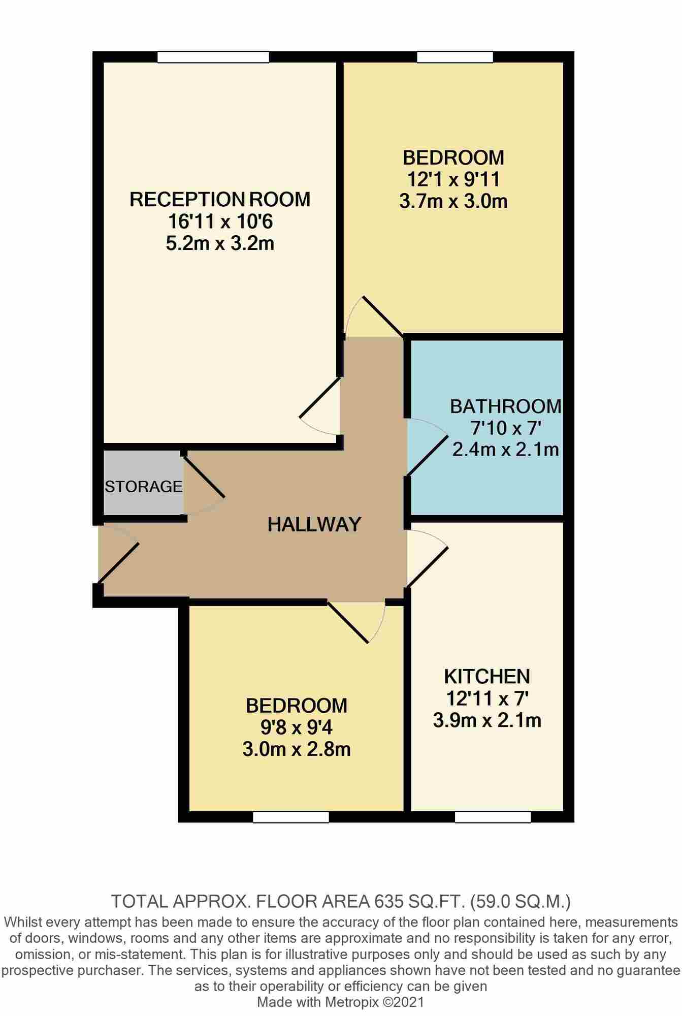 Floorplan of 2 bedroom Flat to rent, South Street, Romford, RM1