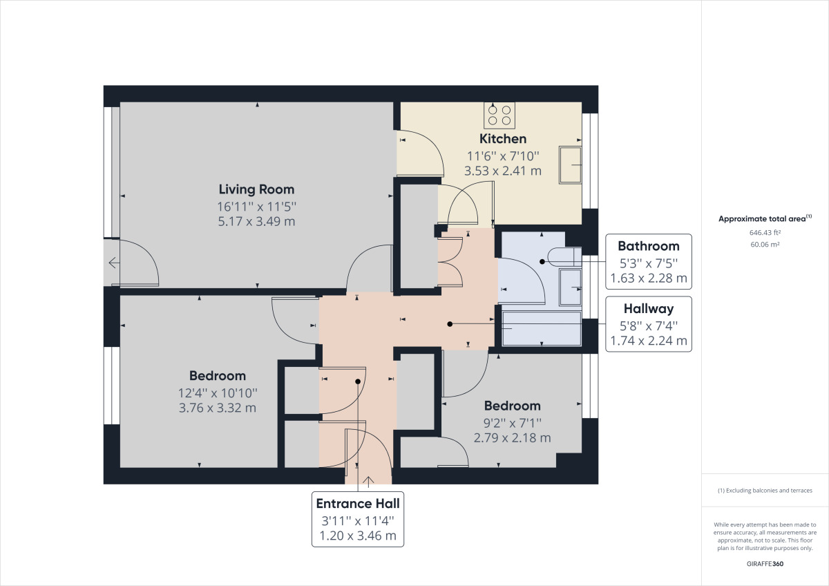Floorplan of 2 bedroom  Flat to rent, Manor Road, Romford, RM1