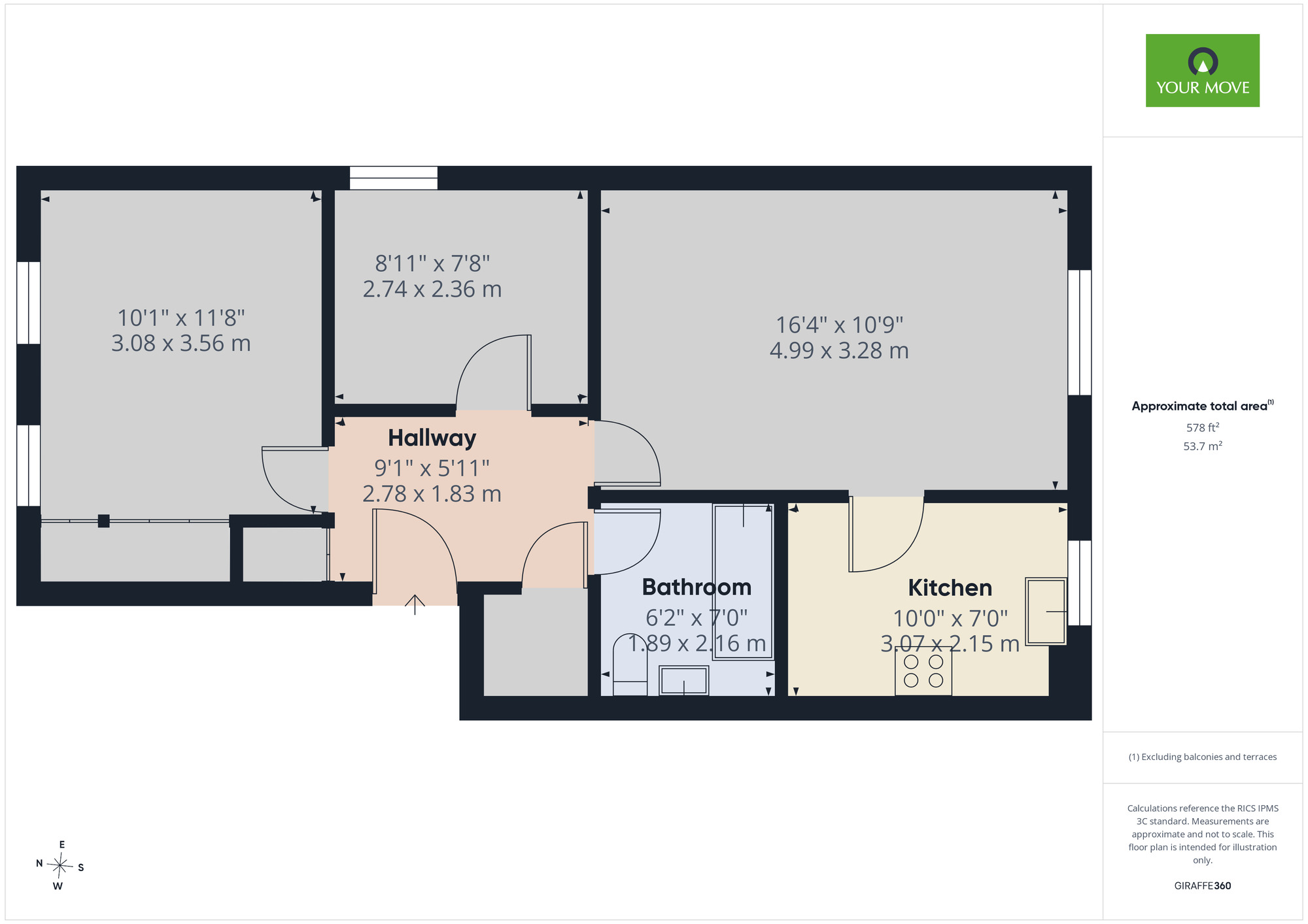 Floorplan of 2 bedroom Flat to rent, Monkwood Close, Romford, RM1