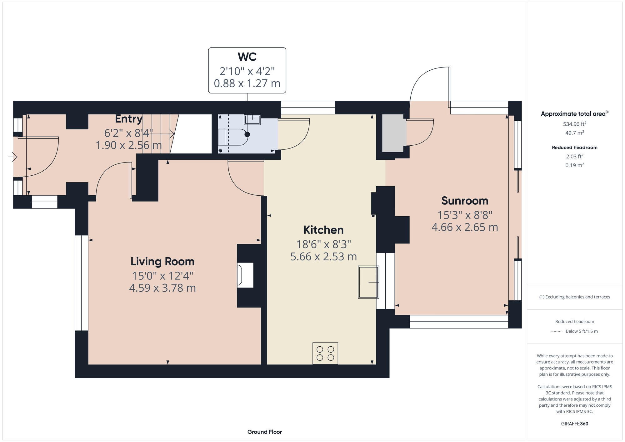 Floorplan of 3 bedroom End Terrace House for sale, Longtown Road, Romford, RM3