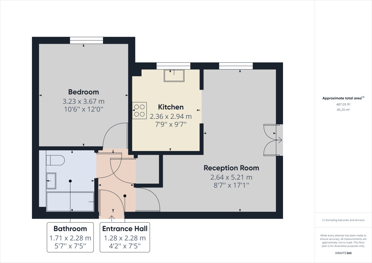 Floorplan of 1 bedroom  Flat to rent, London Road, Romford, RM7