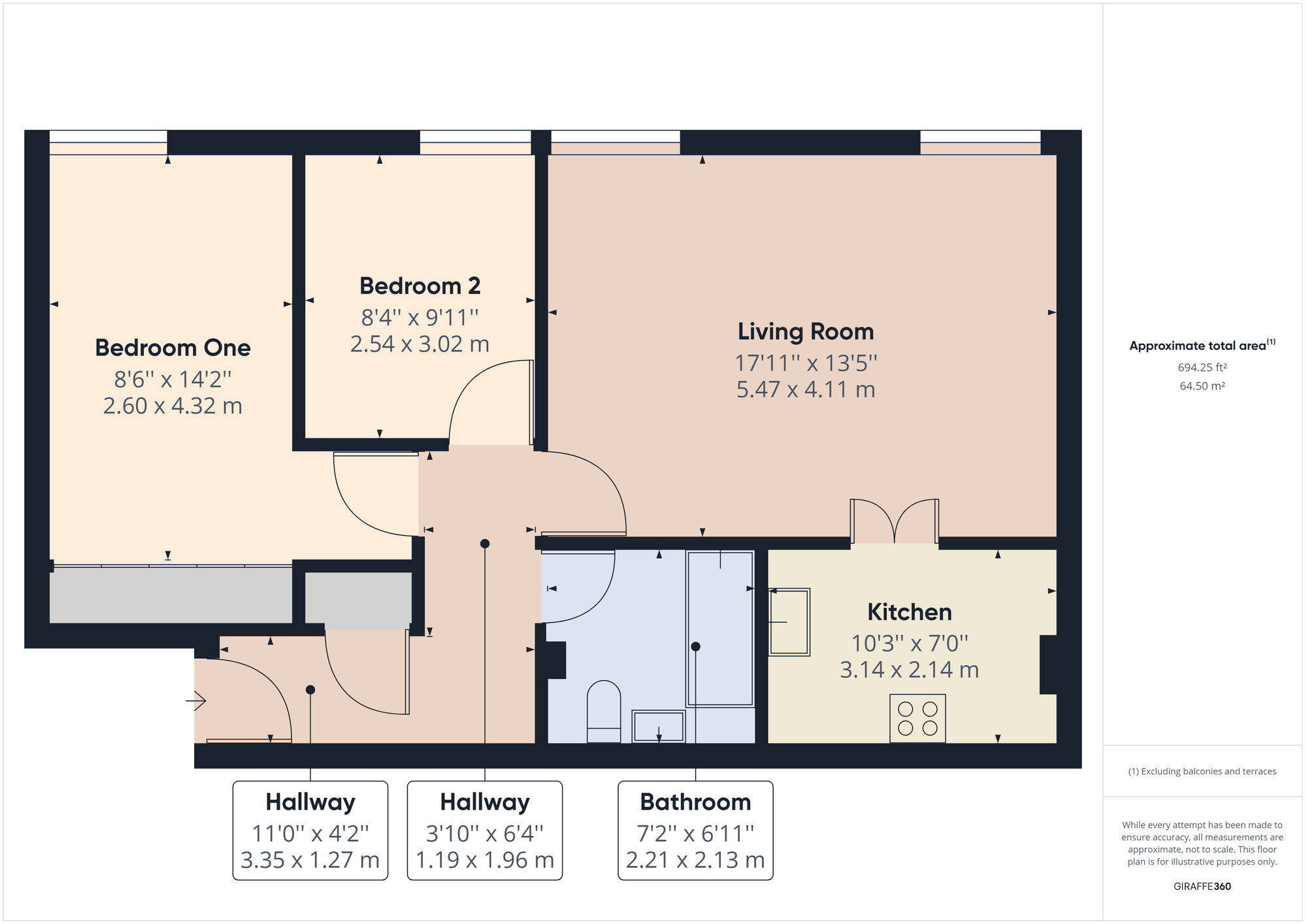 Floorplan of 2 bedroom  Flat for sale, Western Road, Romford, RM1