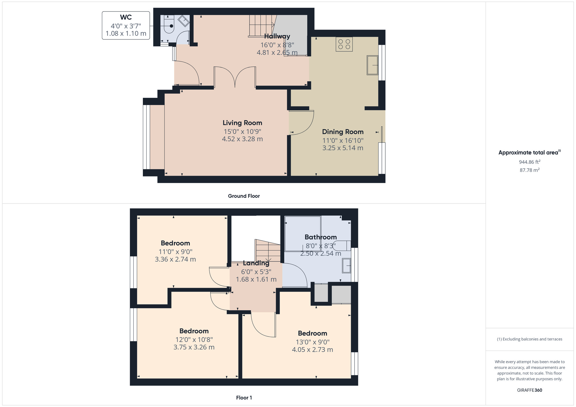 Floorplan of 3 bedroom House to rent, Lynstede, Basildon, Essex, SS14