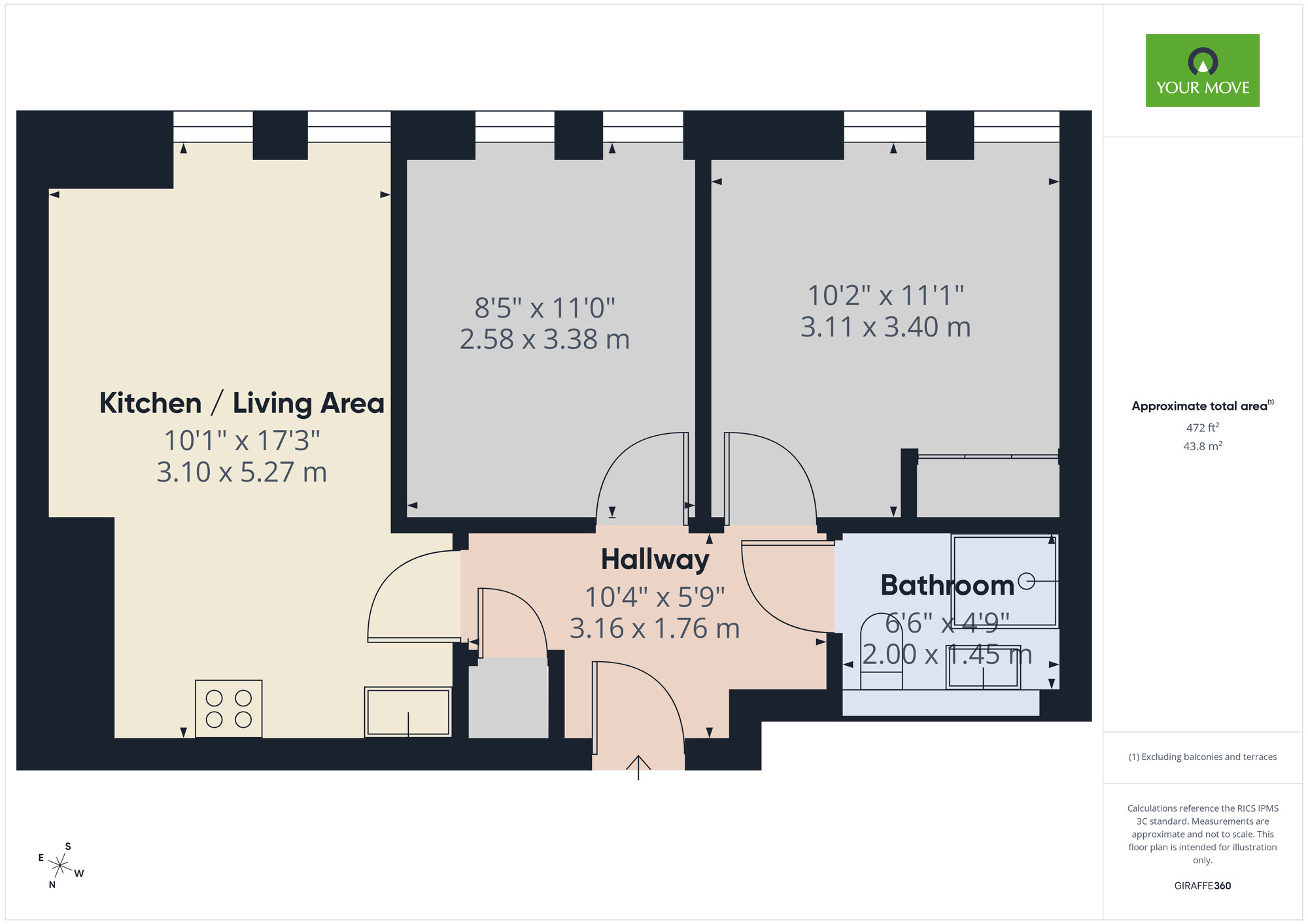 Floorplan of 2 bedroom Flat to rent, Mercury Gardens, Romford, RM1