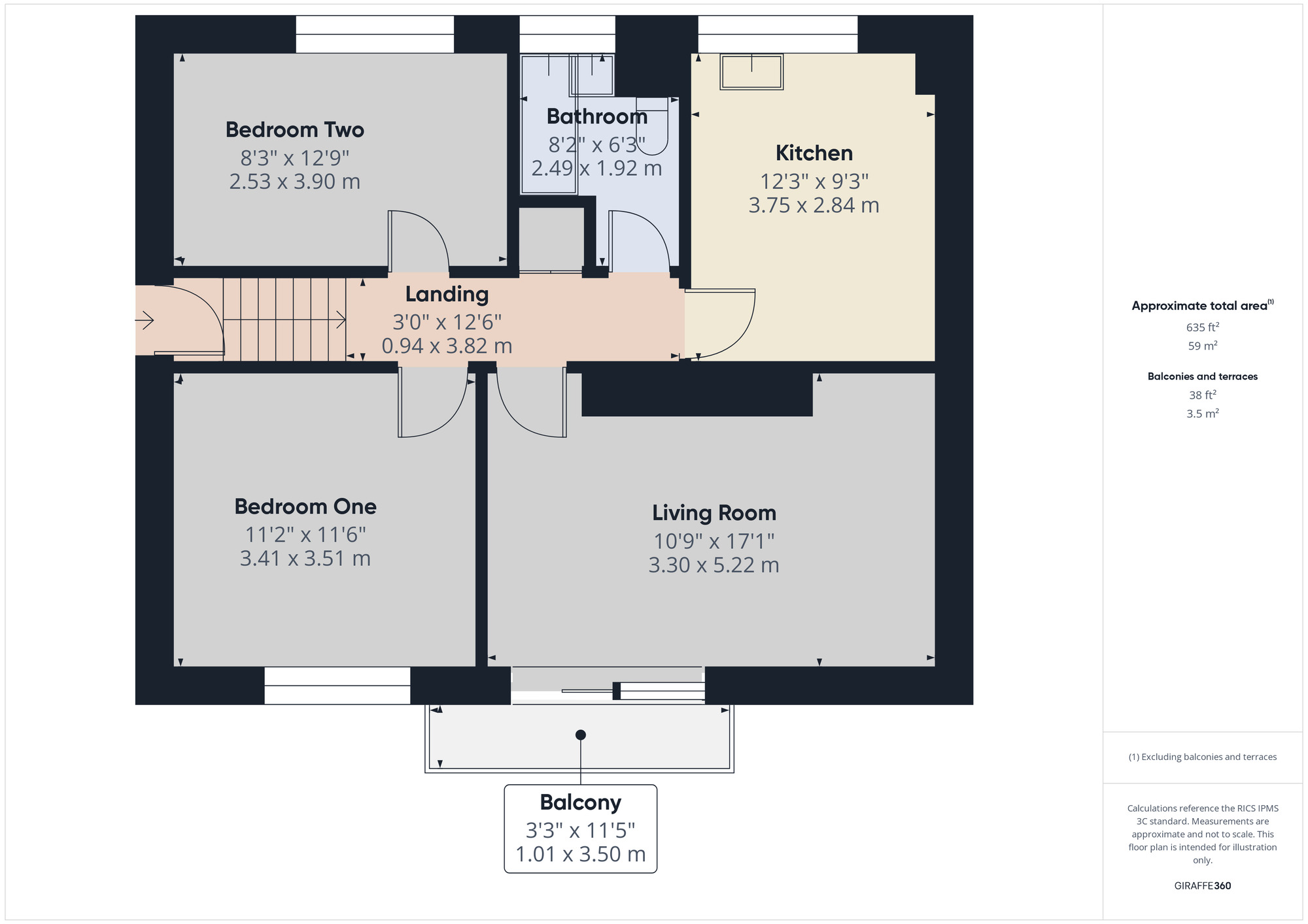 Floorplan of 2 bedroom  Flat for sale, Hillrise Road, Romford, RM5
