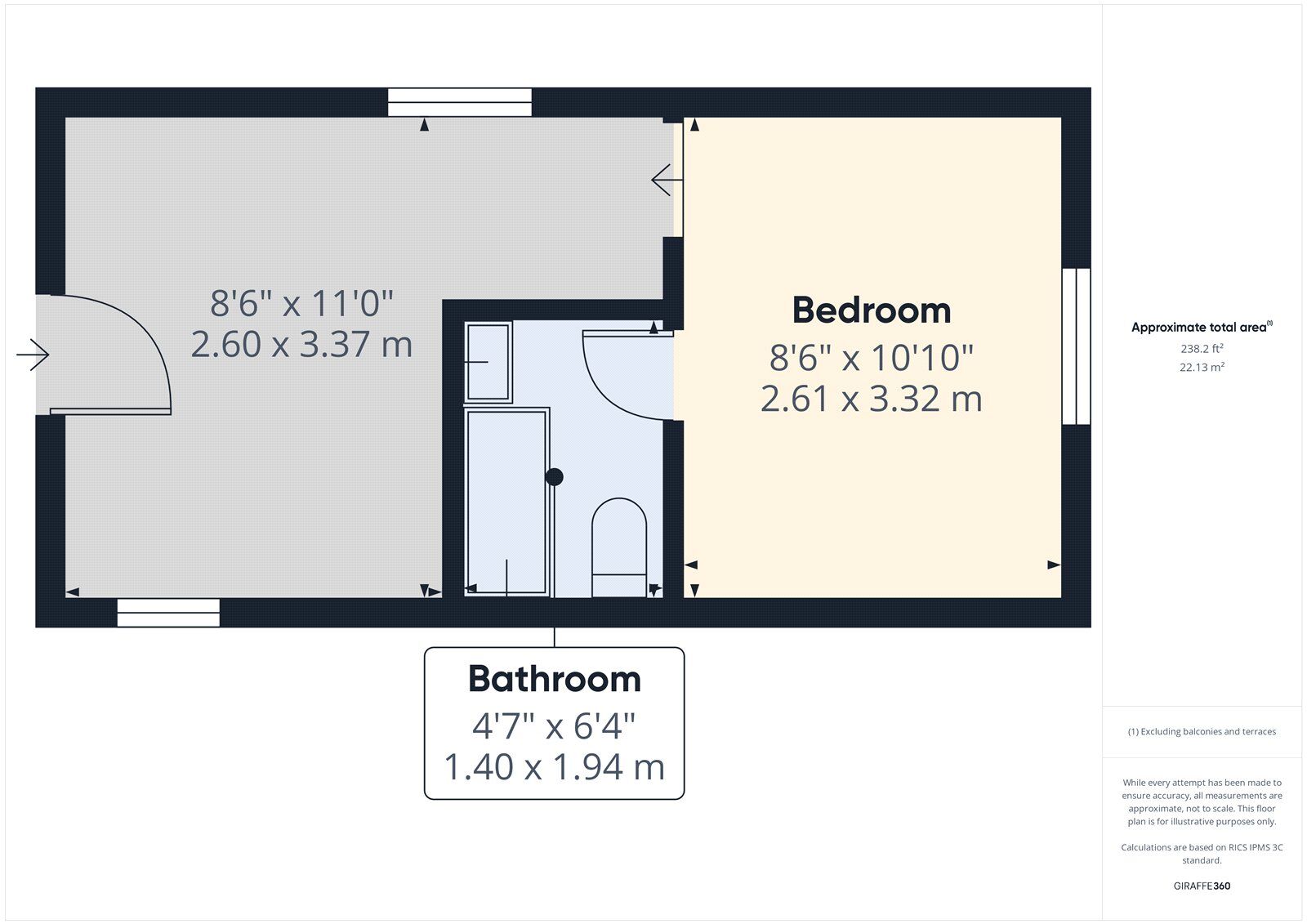 Floorplan of 1 bedroom  Flat to rent, Eastern Road, Romford, RM1