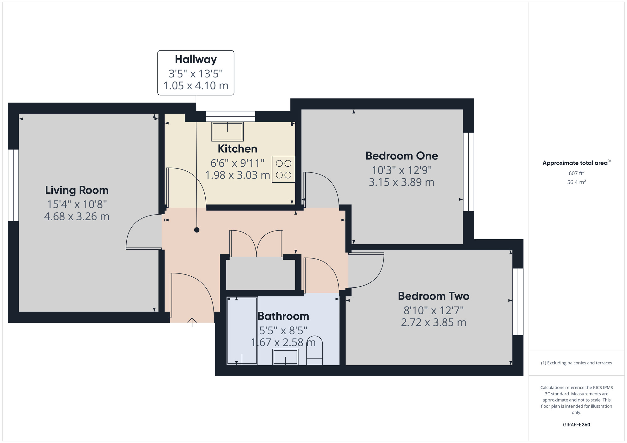 Floorplan of 2 bedroom  Flat for sale, Mawney Road, Romford, RM7