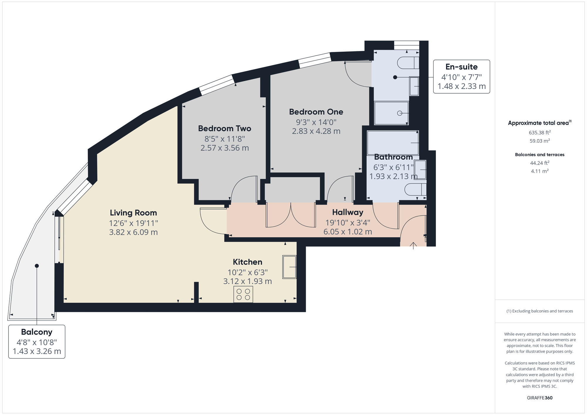 Floorplan of 2 bedroom  Flat for sale, Mercury Gardens, Romford, RM1
