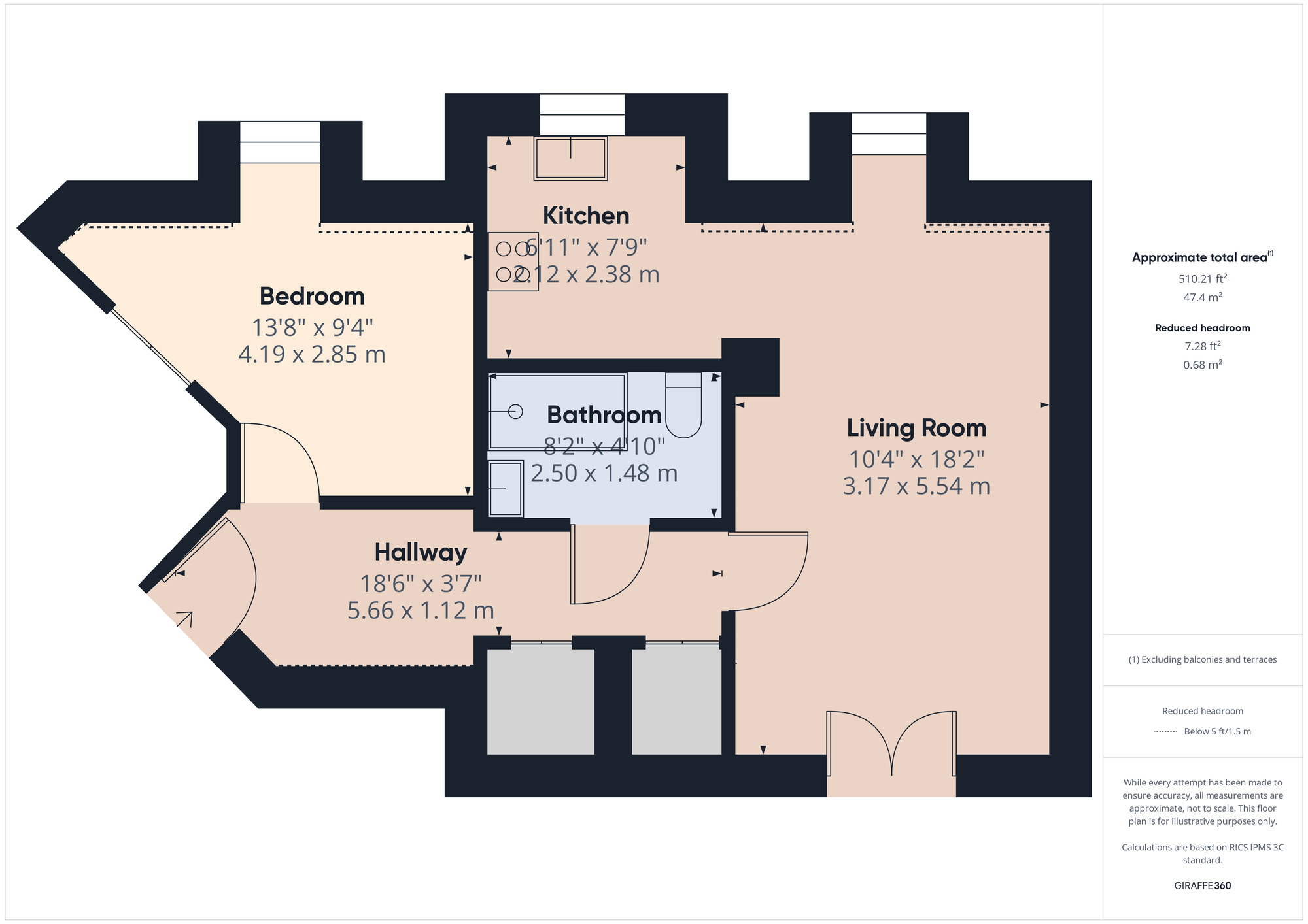 Floorplan of 1 bedroom  Flat for sale, Gooshays Gardens, Romford, RM3
