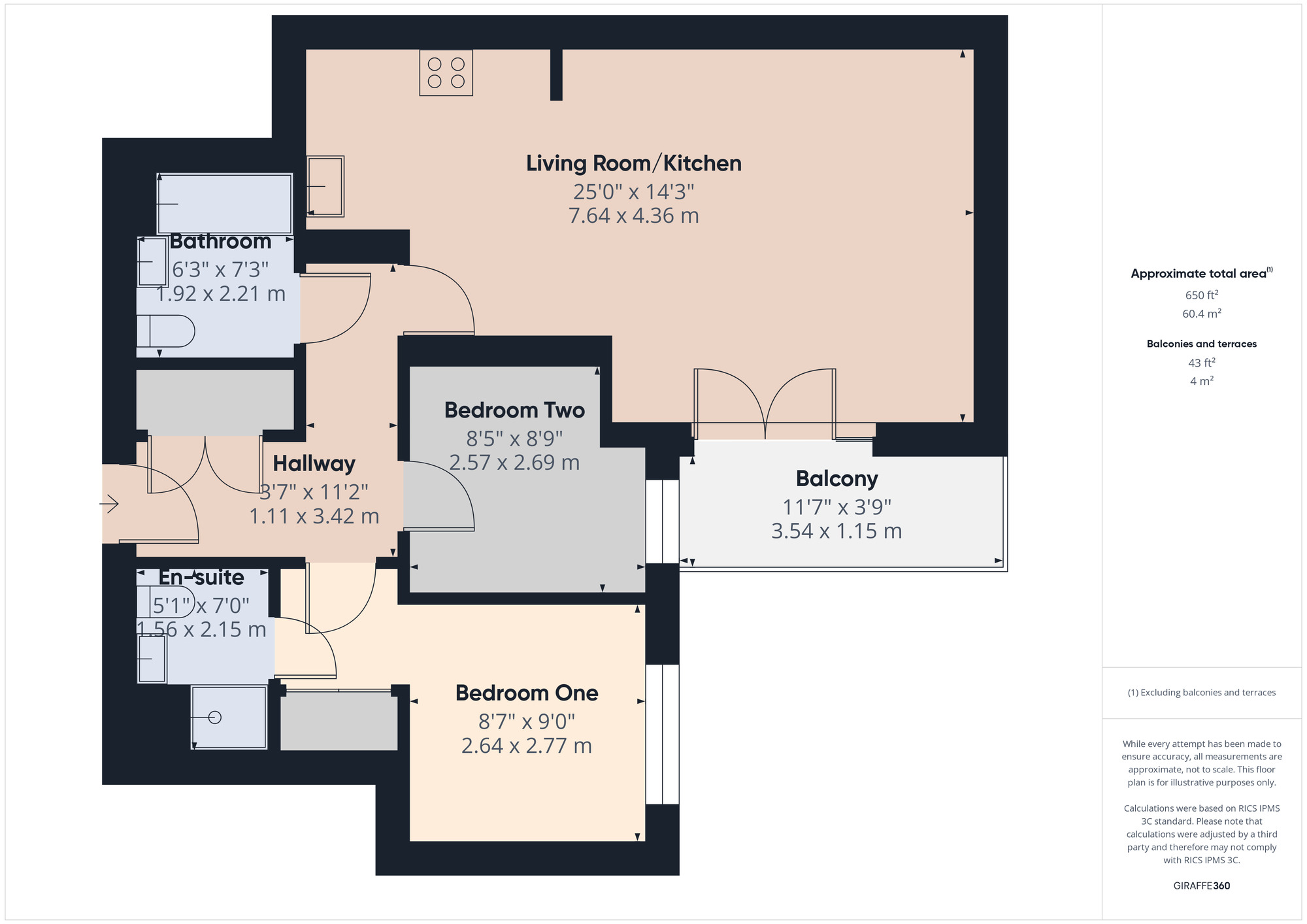 Floorplan of 2 bedroom  Flat for sale, Oak House, Romford, RM7