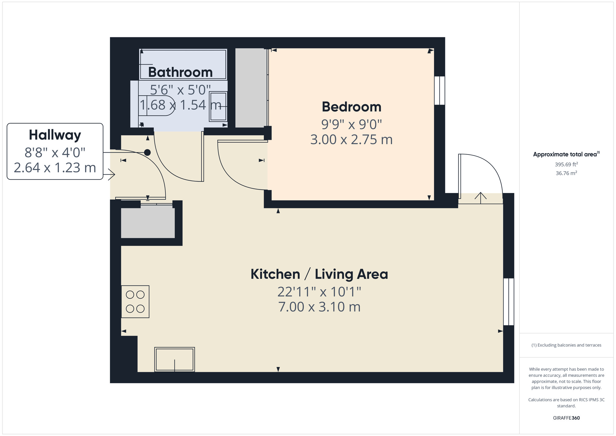 Floorplan of 1 bedroom  Flat to rent, Arboretum Place, Barking, IG11