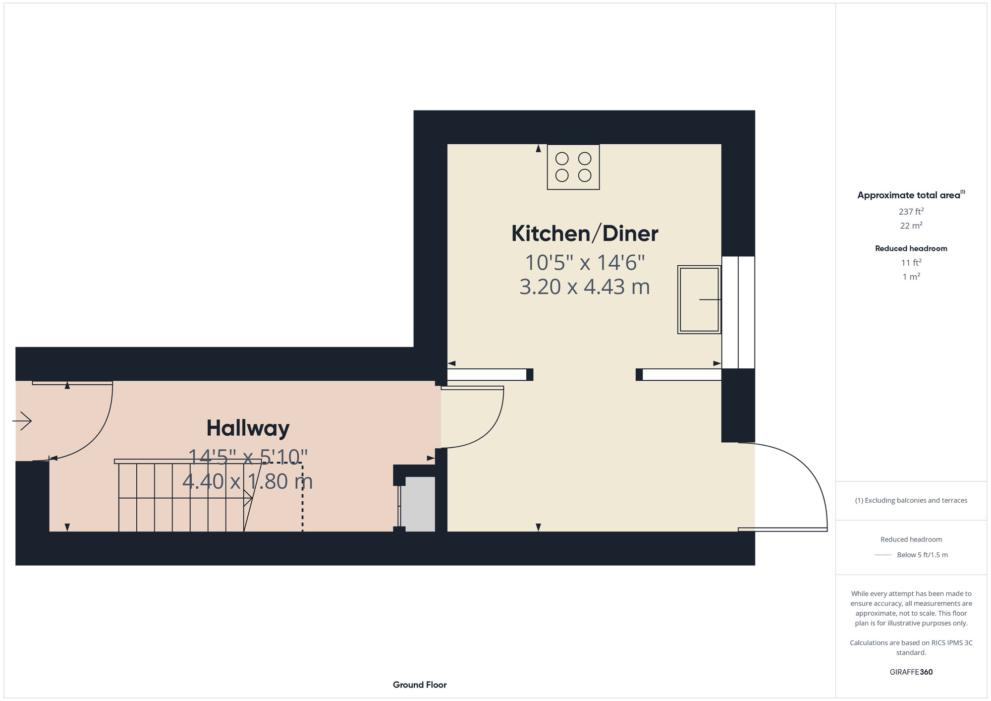 Floorplan of 3 bedroom Mid Terrace House for sale, Mimosa Close, Romford, RM3