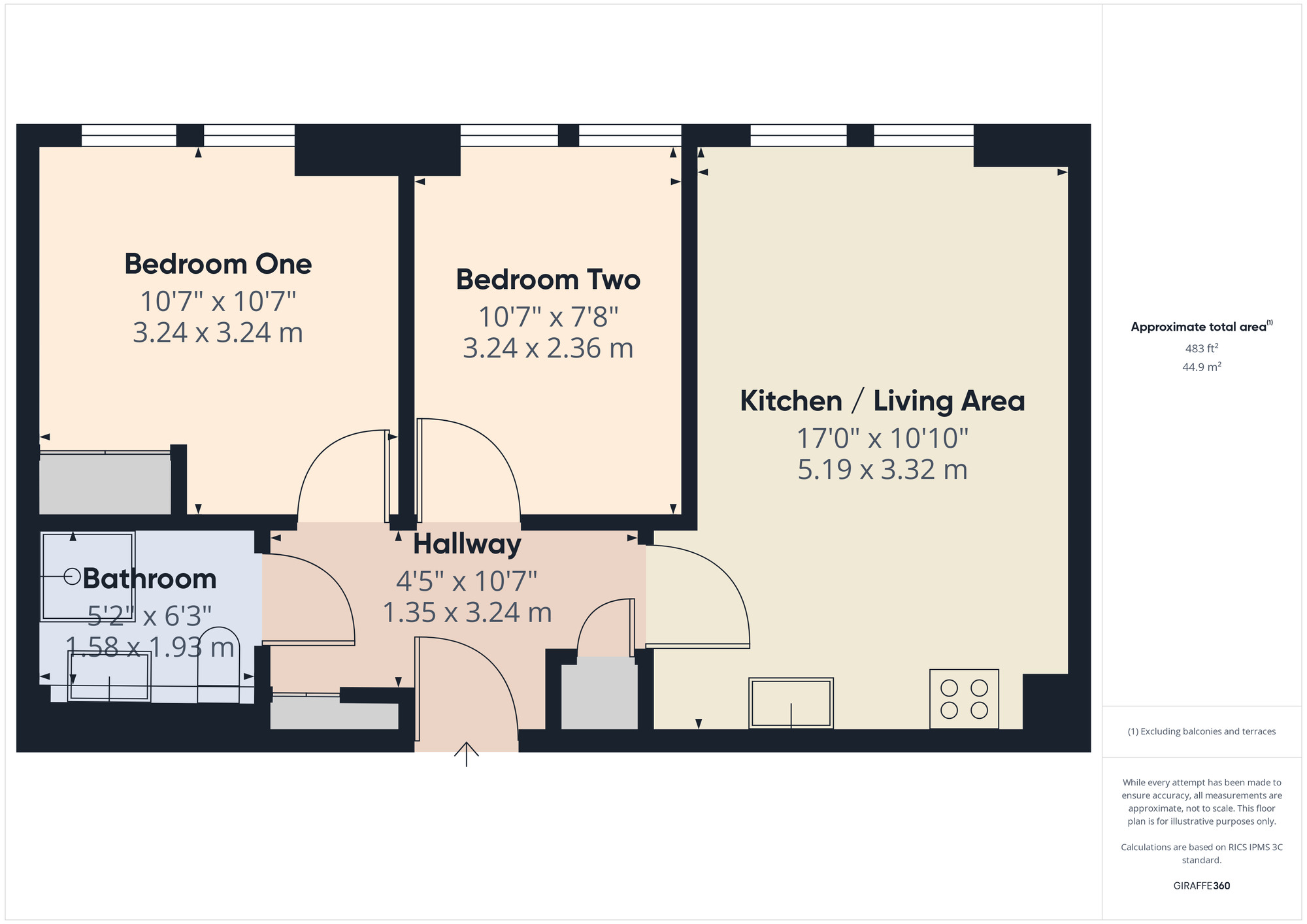 Floorplan of 2 bedroom  Flat for sale, Mercury Gardens, Romford, RM1