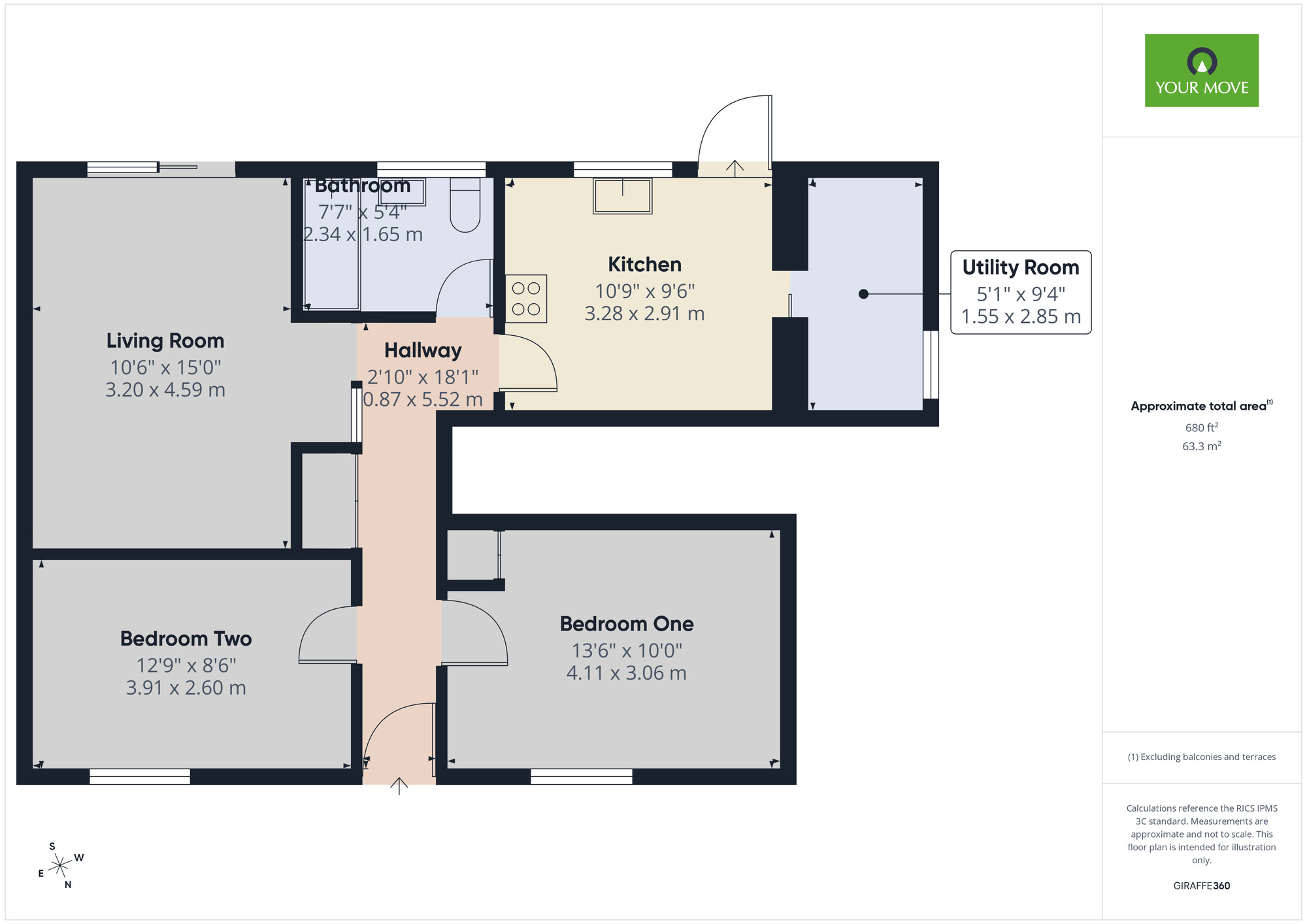 Floorplan of 2 bedroom Flat for sale, Fyfield Road, Rainham, RM13