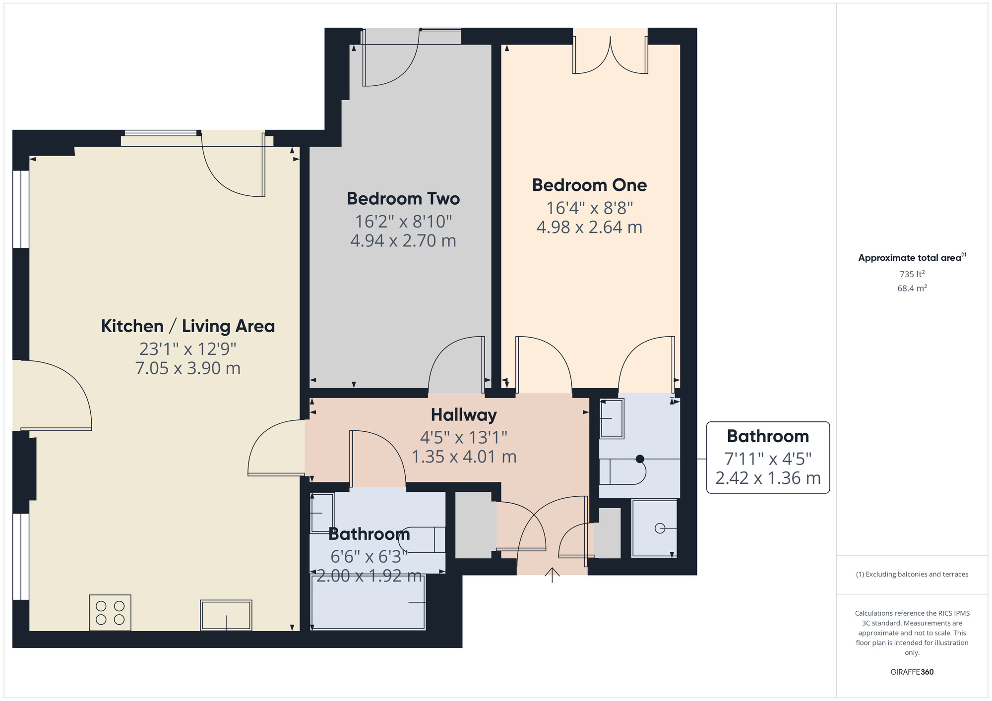 Floorplan of 2 bedroom  Flat for sale, Maxwell Road, Romford, RM7