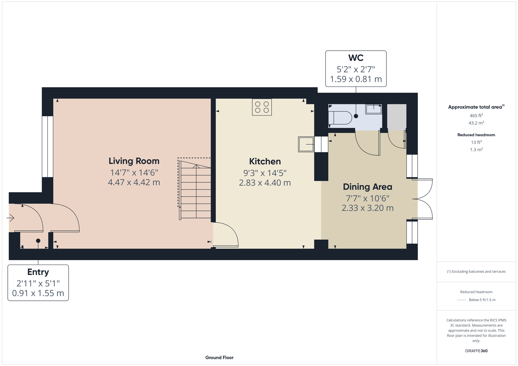 Floorplan of 2 bedroom Mid Terrace House for sale, Bennions Close, Hornchurch, RM12
