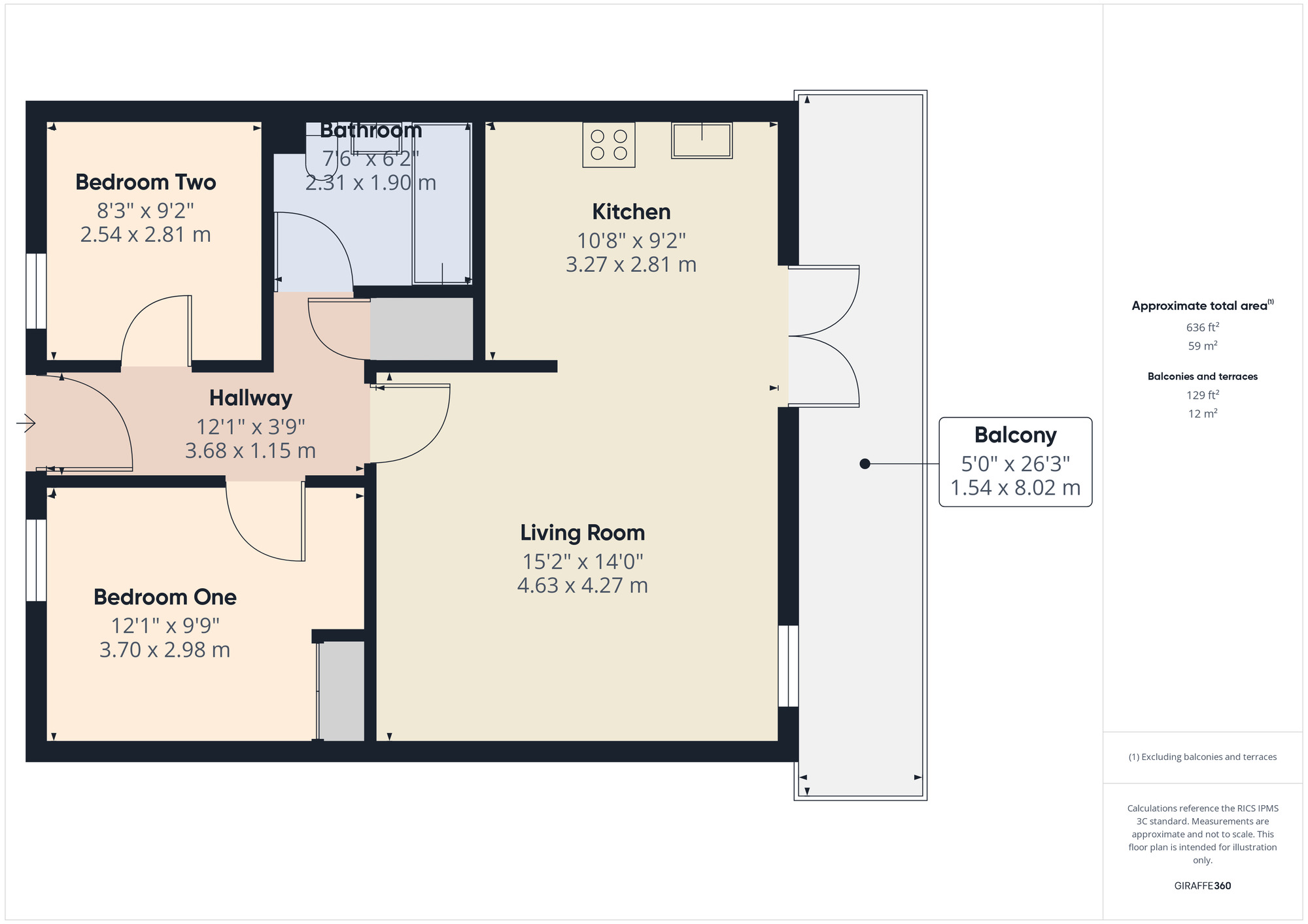 Floorplan of 2 bedroom  Flat for sale, Mercury Gardens, Romford, RM1