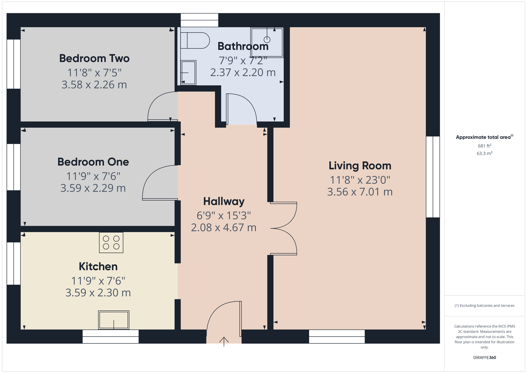 Floorplan of 2 bedroom Detached Bungalow for sale, Curtis Mill Lane, Stapleford Abbotts, Essex,, RM4