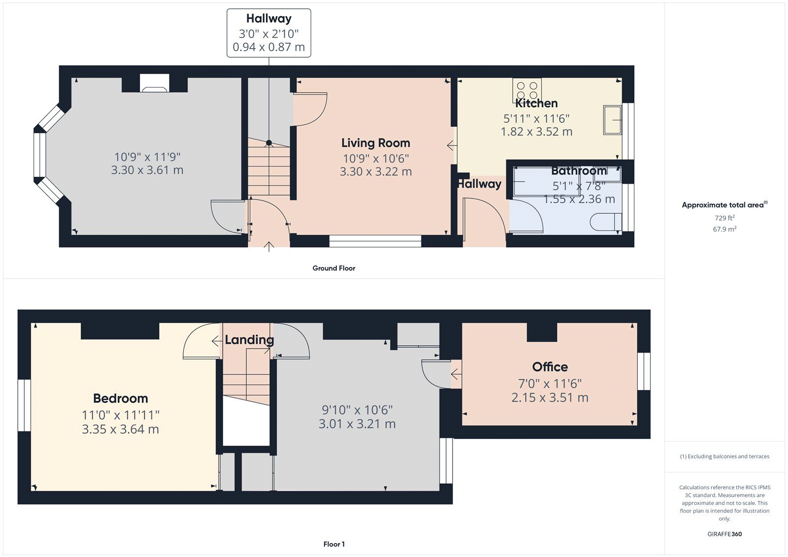Floorplan of 3 bedroom Semi Detached House to rent, Victoria Road, Romford, RM1