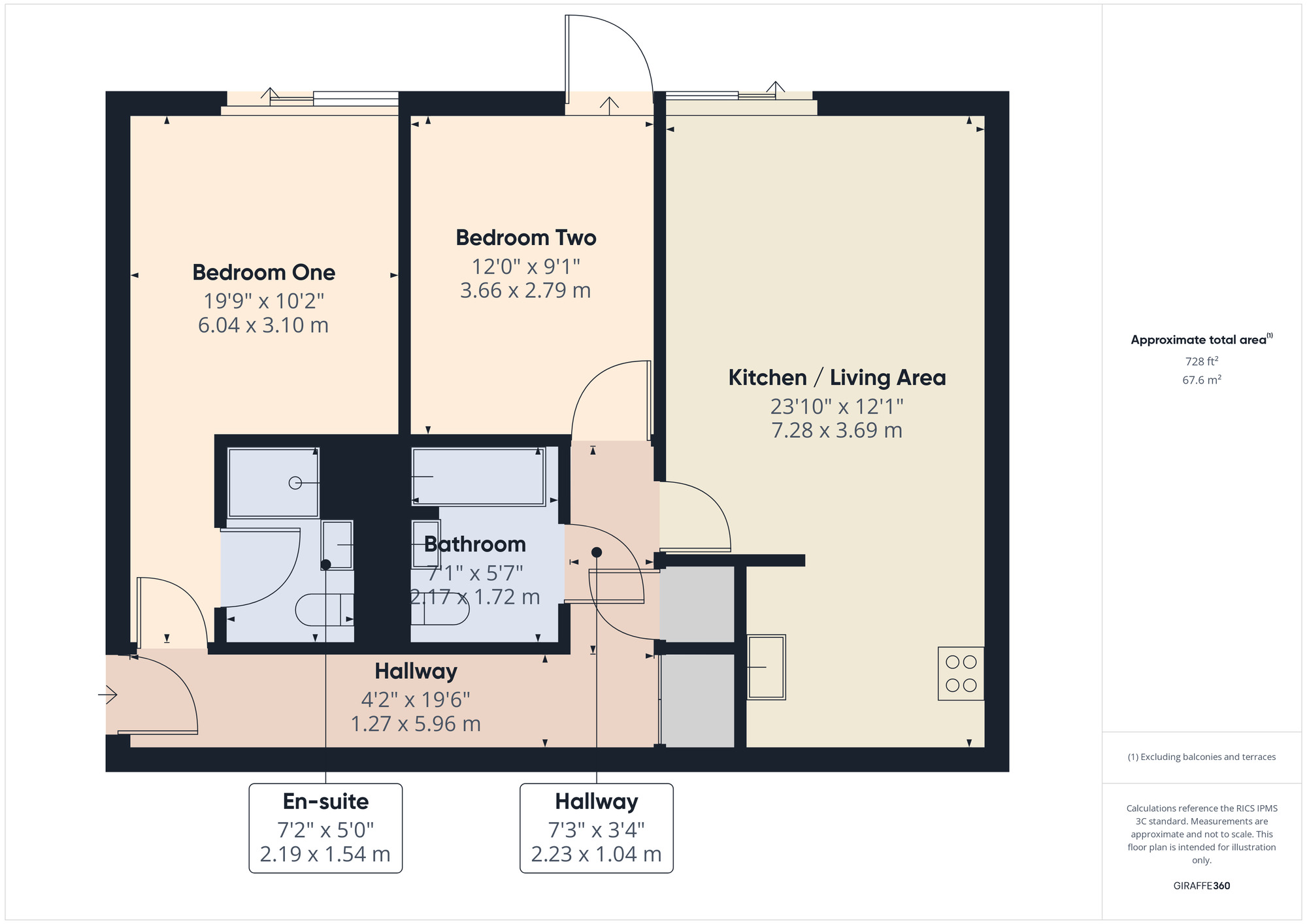 Floorplan of 2 bedroom  Flat for sale, Mercury Gardens, Romford, RM1