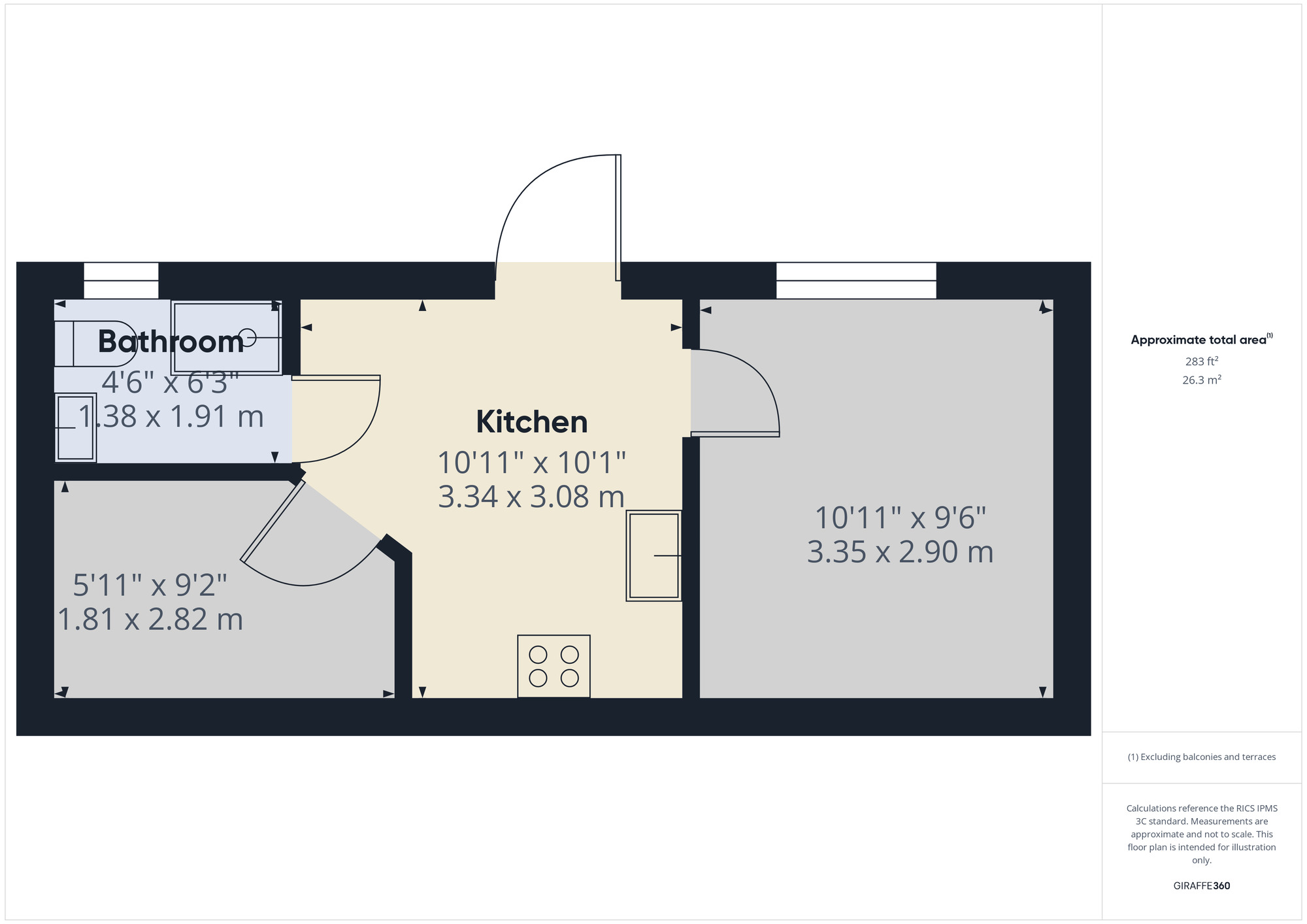 Floorplan of 1 bedroom  Flat to rent, White Hart Lane, Romford, RM7