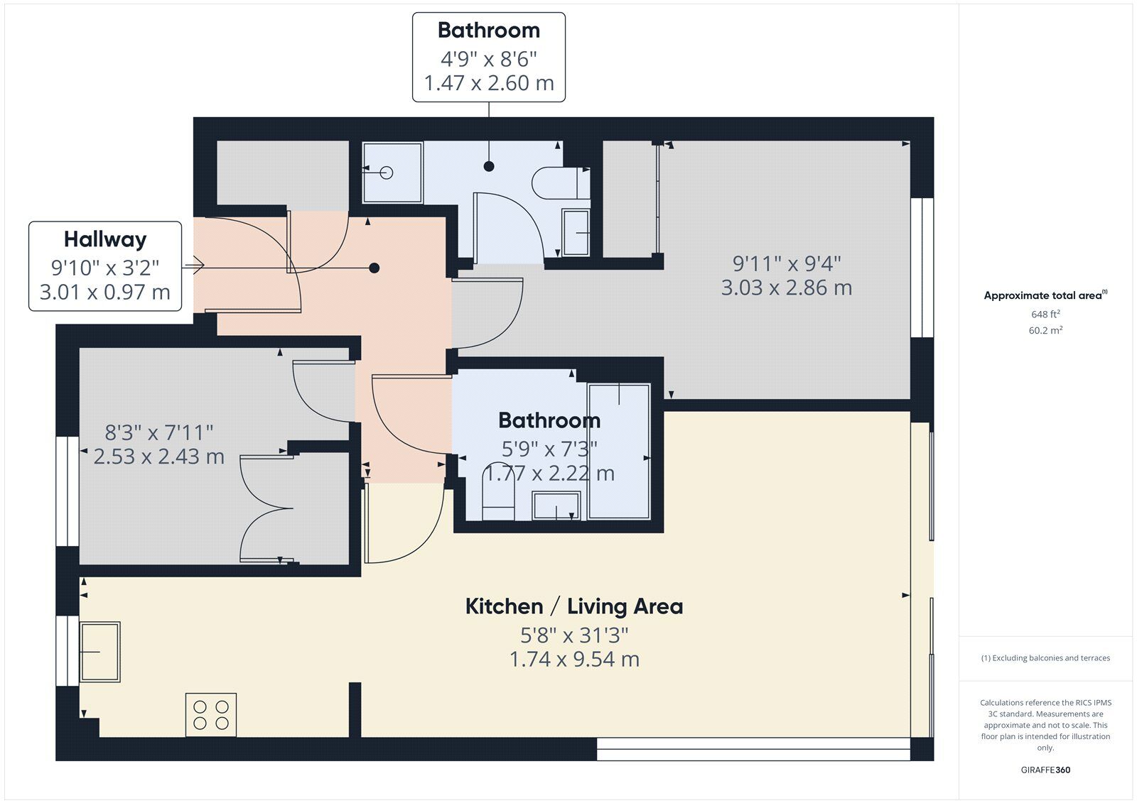 Floorplan of 2 bedroom  House to rent, Riverside Close, Romford, RM1