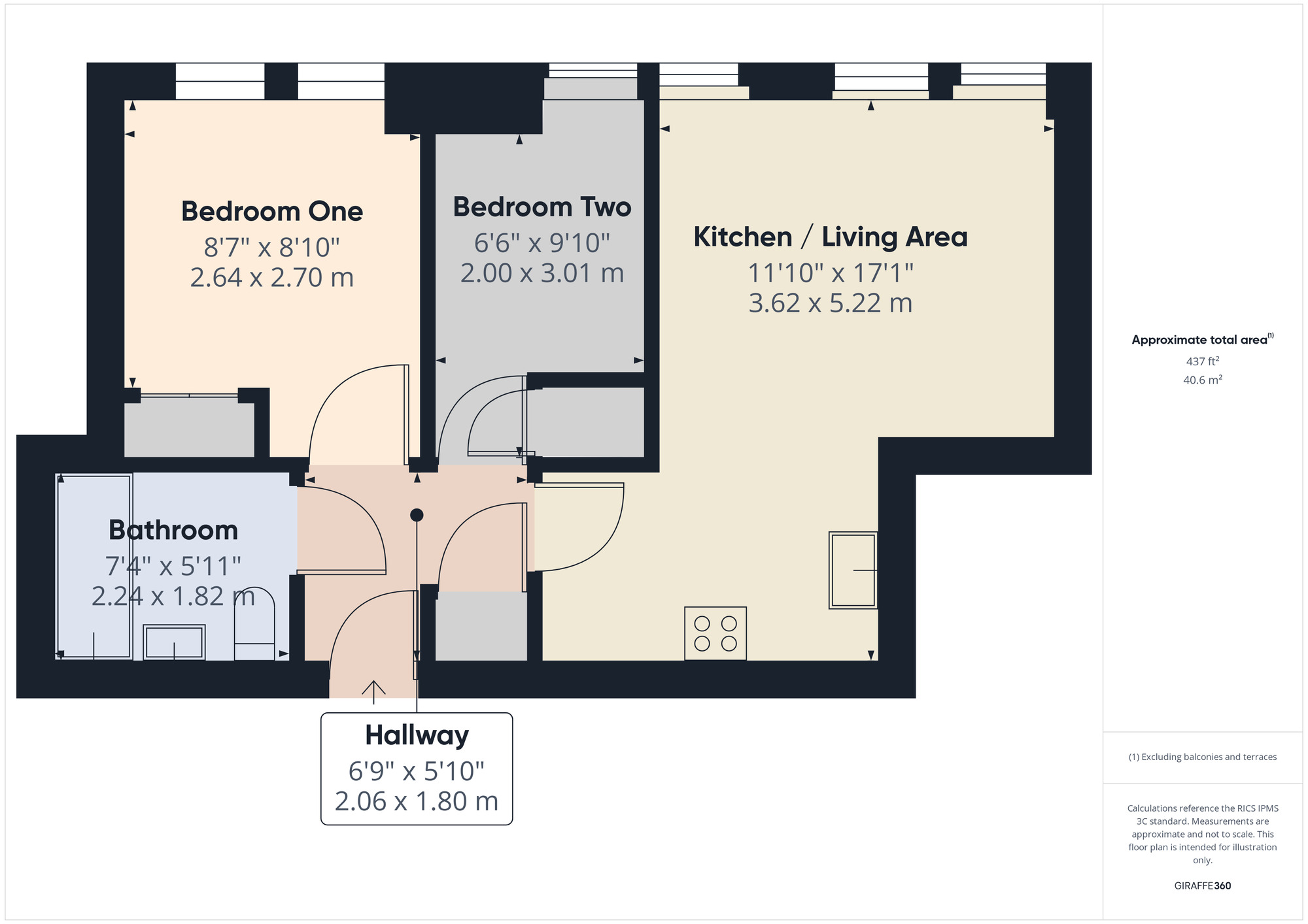 Floorplan of 2 bedroom  Flat for sale, Mercury Gardens, Romford, RM1