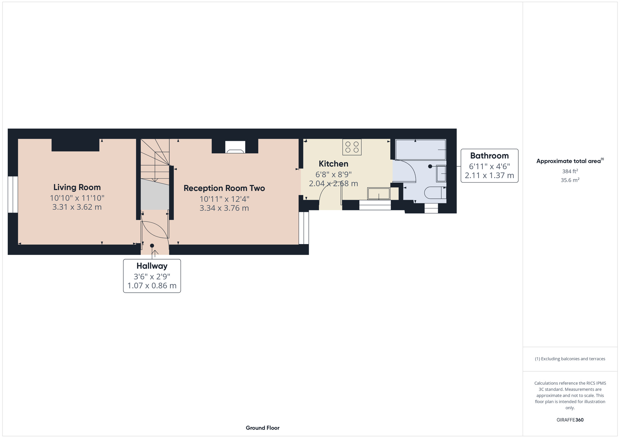 Floorplan of 2 bedroom End Terrace House for sale, Brentwood Road, Romford, RM2