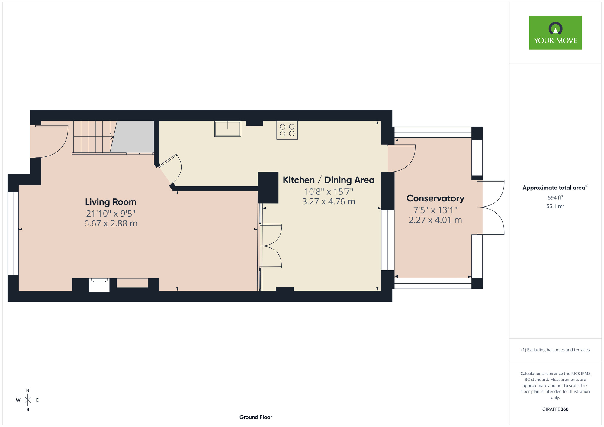 Floorplan of 2 bedroom Mid Terrace House for sale, Richards Avenue, Romford, RM7
