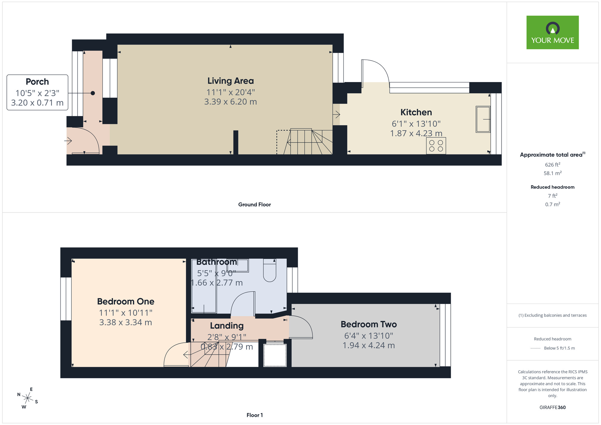 Floorplan of 2 bedroom Mid Terrace House to rent, Woodlands Road, Harold Wood, Romford, RM3