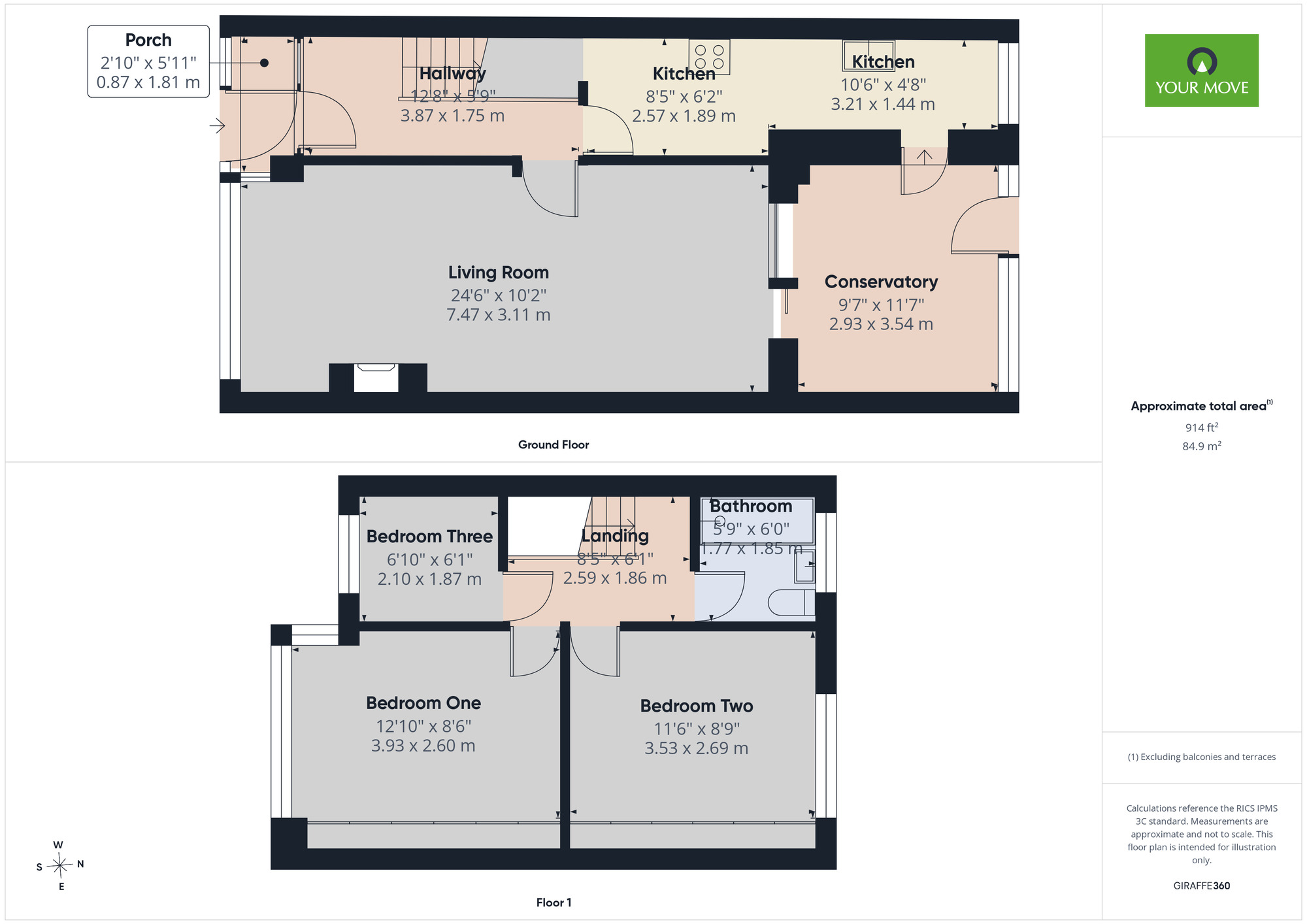 Floorplan of 3 bedroom Mid Terrace House for sale, Crow Lane, Romford, RM7