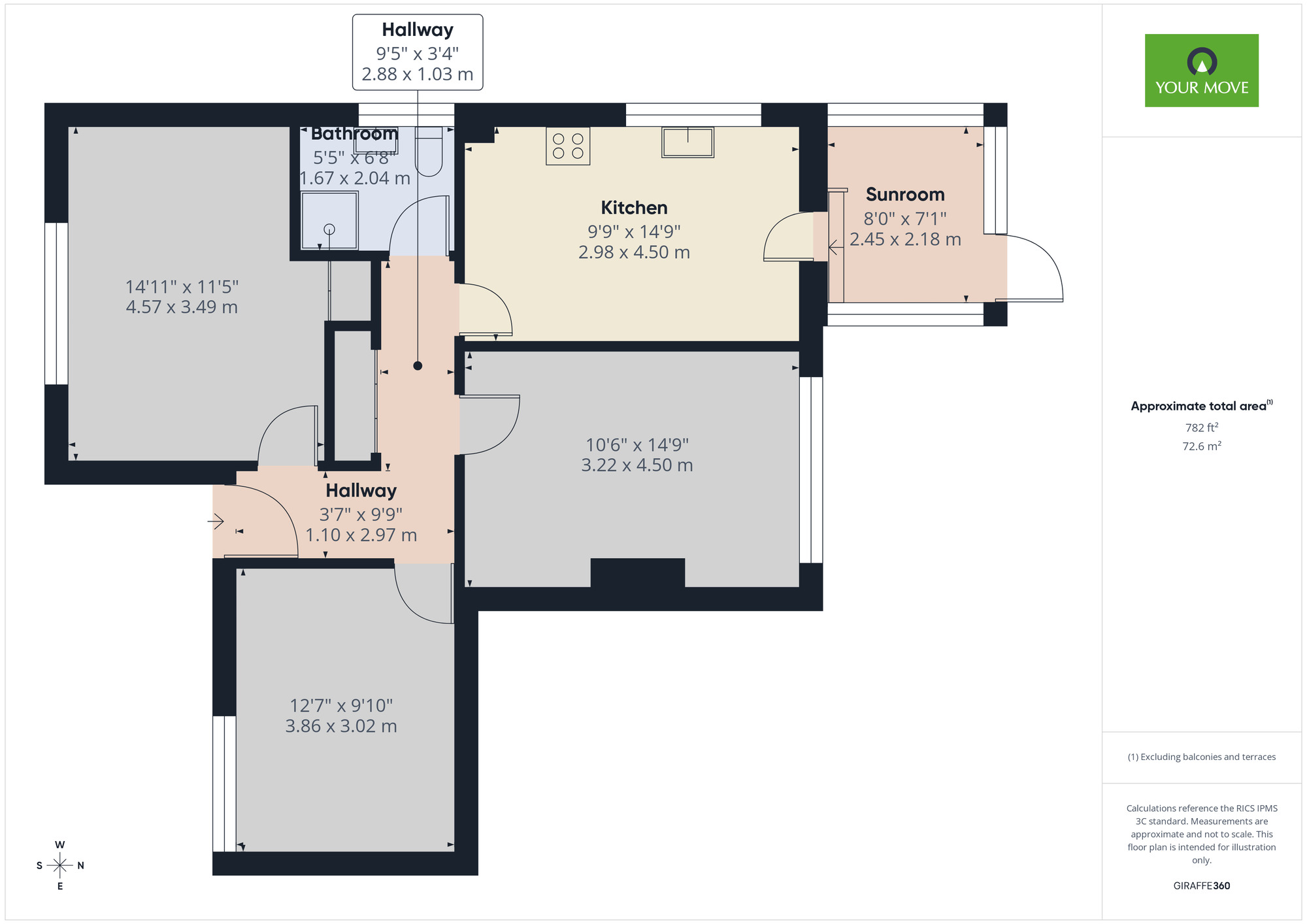 Floorplan of 2 bedroom  Bungalow to rent, Cedar Road, Canvey Island, Essex, SS8